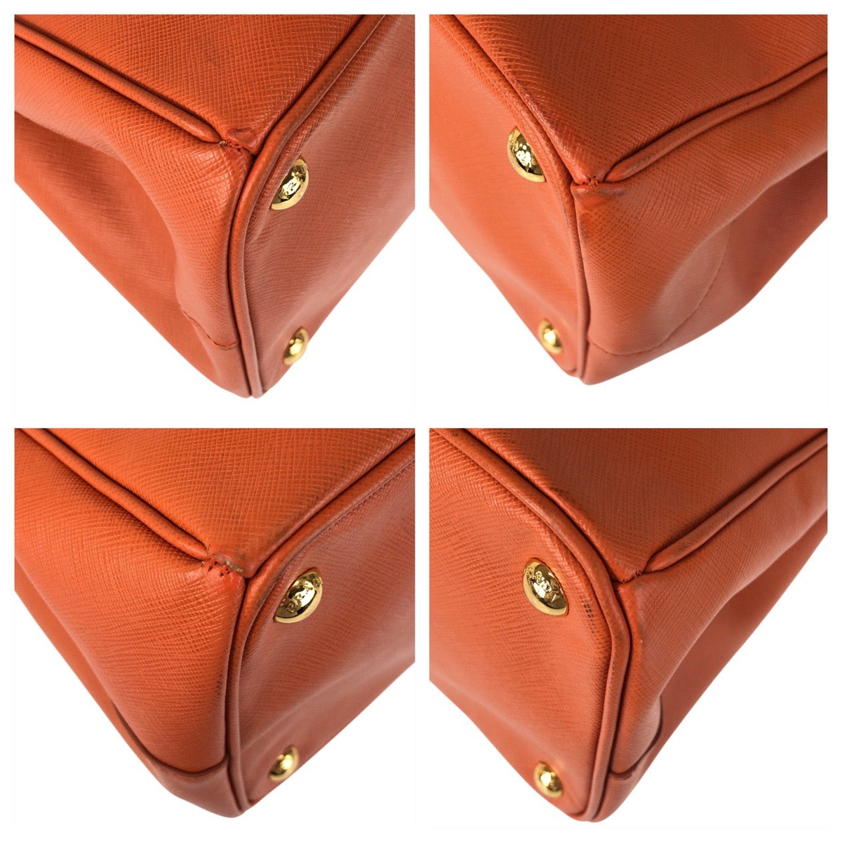 17072
PRADA プラダ サフィアーノ オレンジ ゴールド金具 レザー トートバッグ ハンドバッグ レディース ABP63