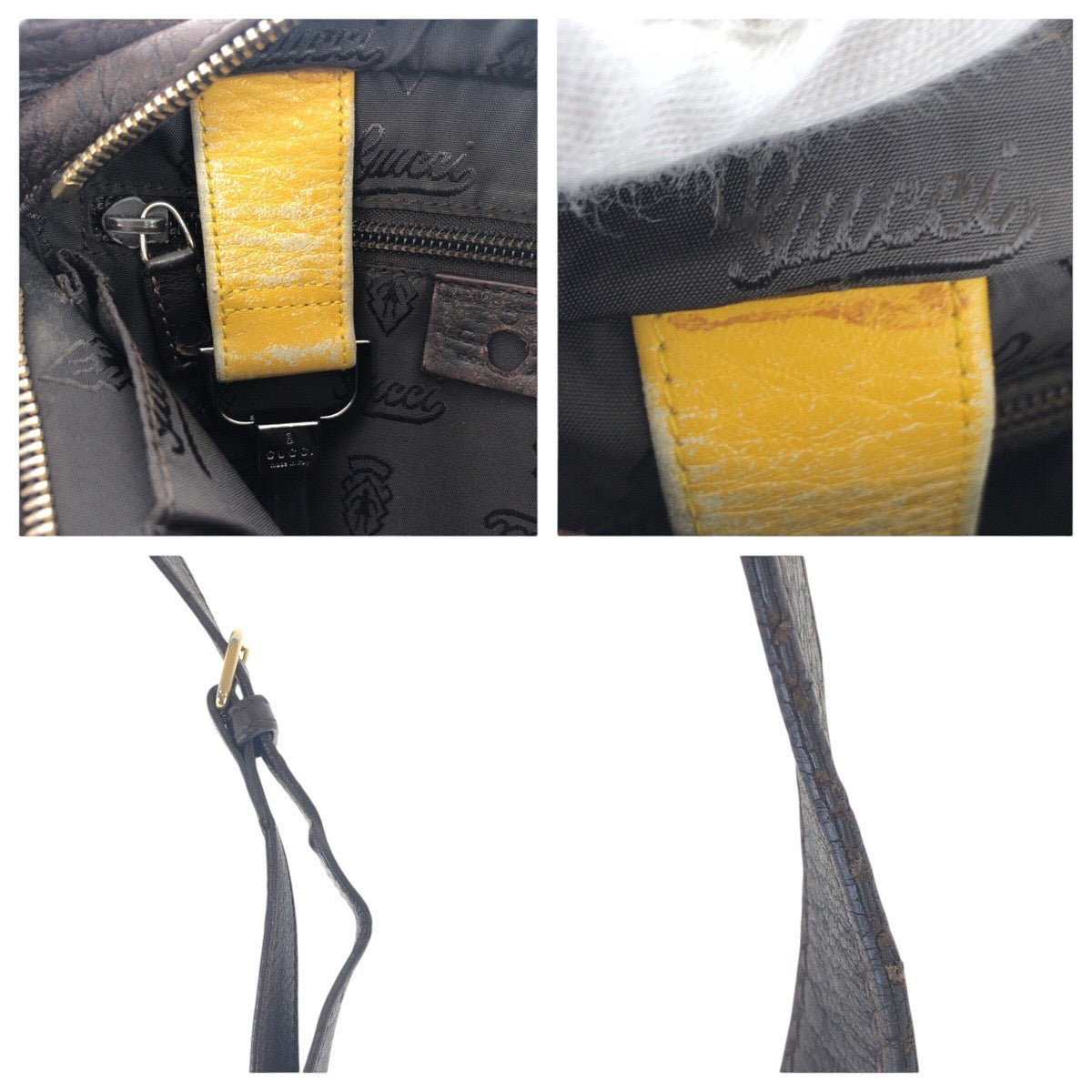 17073
GUCCI グッチ シマ ブラウン ゴールド金具 レザー 20 6 斜め掛け ショルダーバッグ サコッシュ 男女兼用  レディース B20