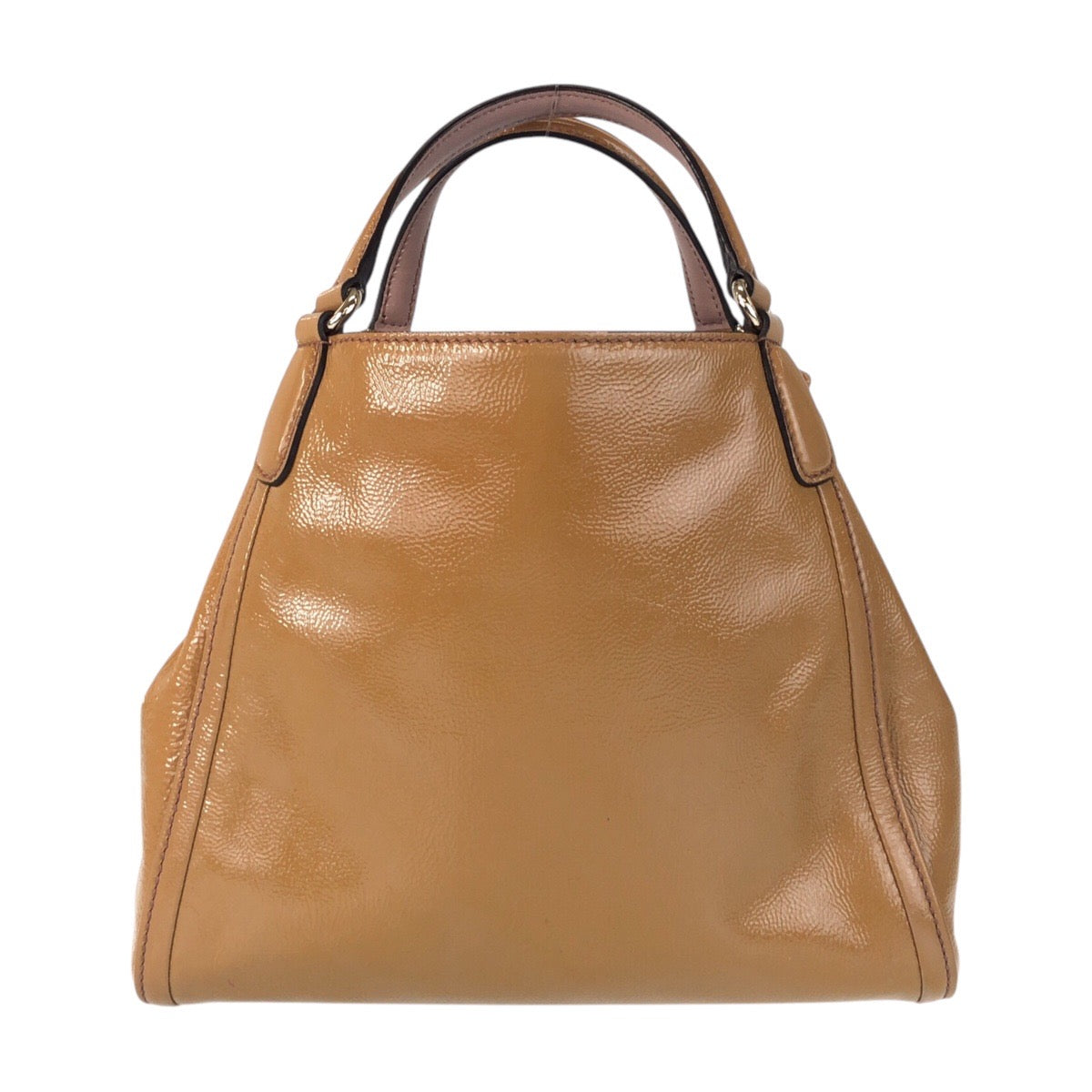 17076
GUCCI グッチ ソーホー ブラウン キャメル ゴールド金具 パテントレザー 336751 ハンドバッグ トートバッグ  レディース