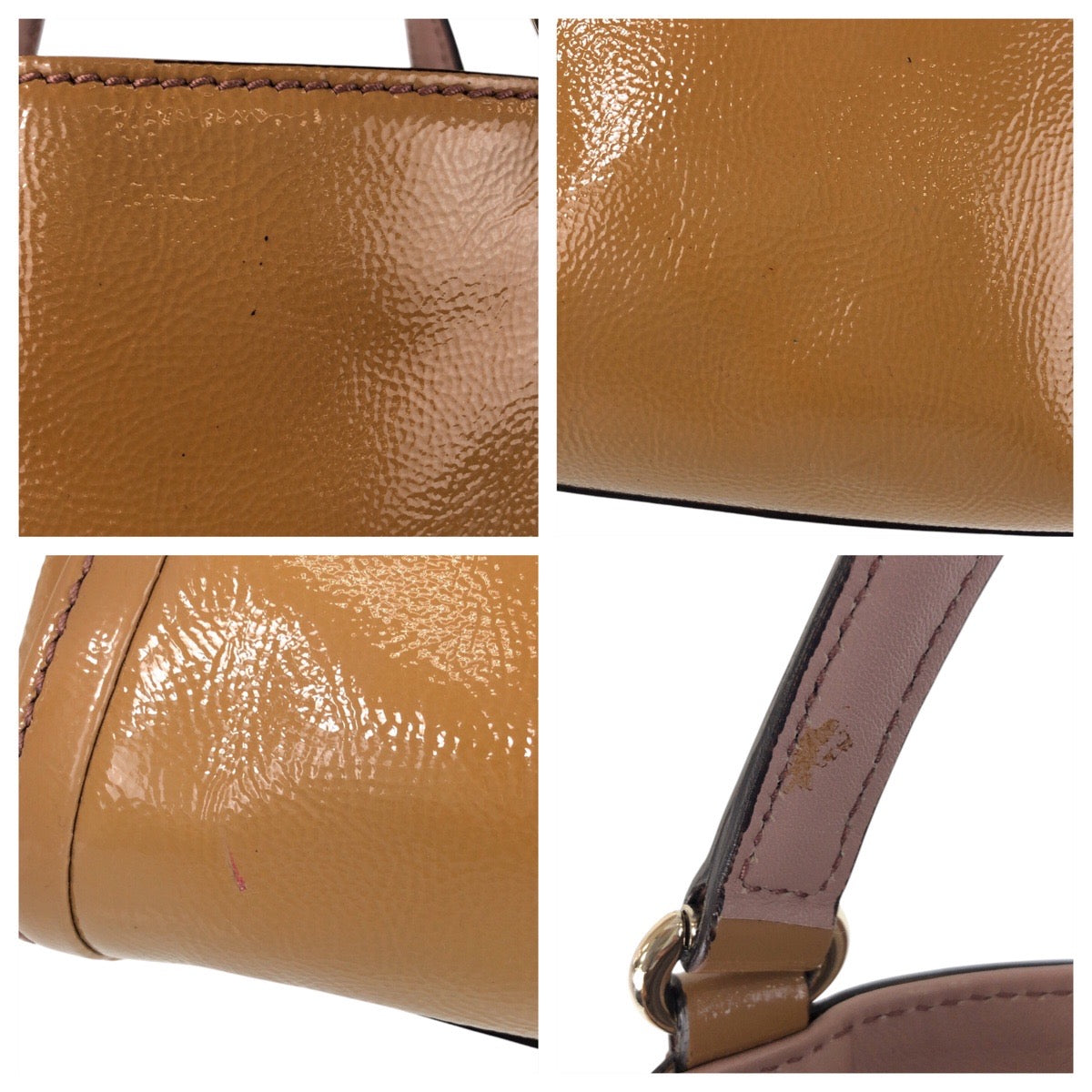 17076
GUCCI グッチ ソーホー ブラウン キャメル ゴールド金具 パテントレザー 336751 ハンドバッグ トートバッグ  レディース