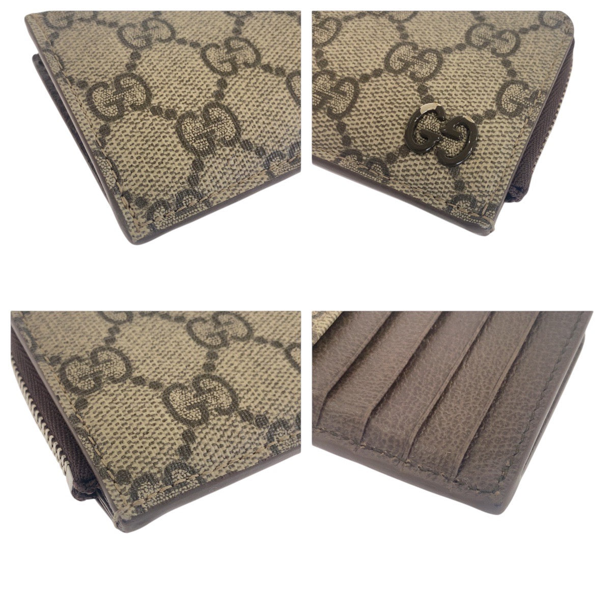 17080
GUCCI グッチ GGディテール ベージュ ブラウン シルバー金具 GGスプリームキャンバス 295233 2184 カードケース コインケース 男女兼用  メンズ AB29