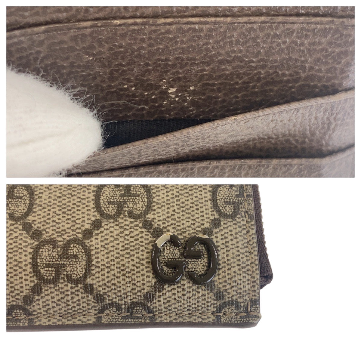 17080
GUCCI グッチ GGディテール ベージュ ブラウン シルバー金具 GGスプリームキャンバス 295233 2184 カードケース コインケース 男女兼用  メンズ AB29