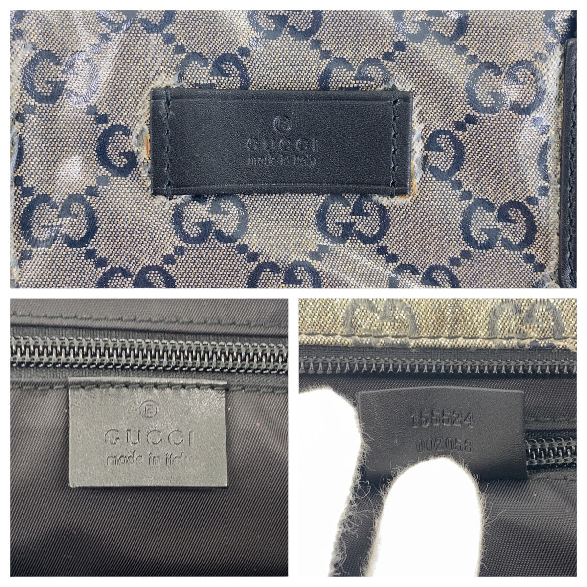 17082
GUCCI グッチ グレー ブラック コーティングキャンバス 155524 トートバッグ ショルダーバッグ レディース AB48