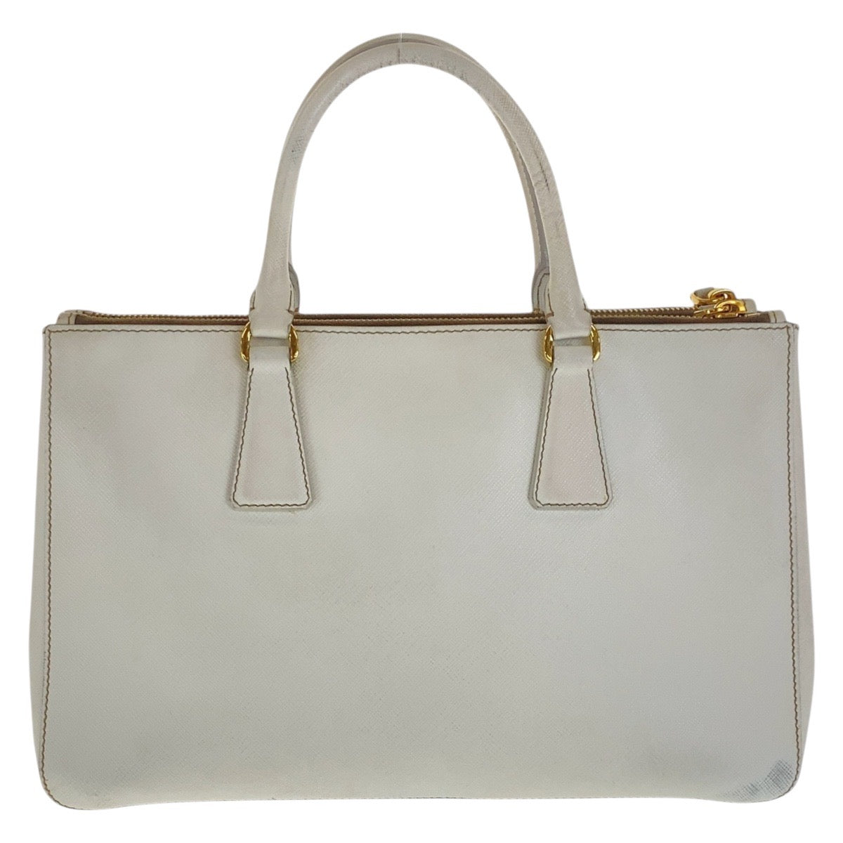 17083
PRADA プラダ サフィアーノ ガレリア ホワイト ゴールド金具 レザー トートバッグ ハンドバッグ  レディース AB54