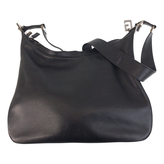 17085
GUCCI グッチ ブラック 黒 シルバー金具 レザー 001-3341 ショルダーバッグ  レディース ABP46