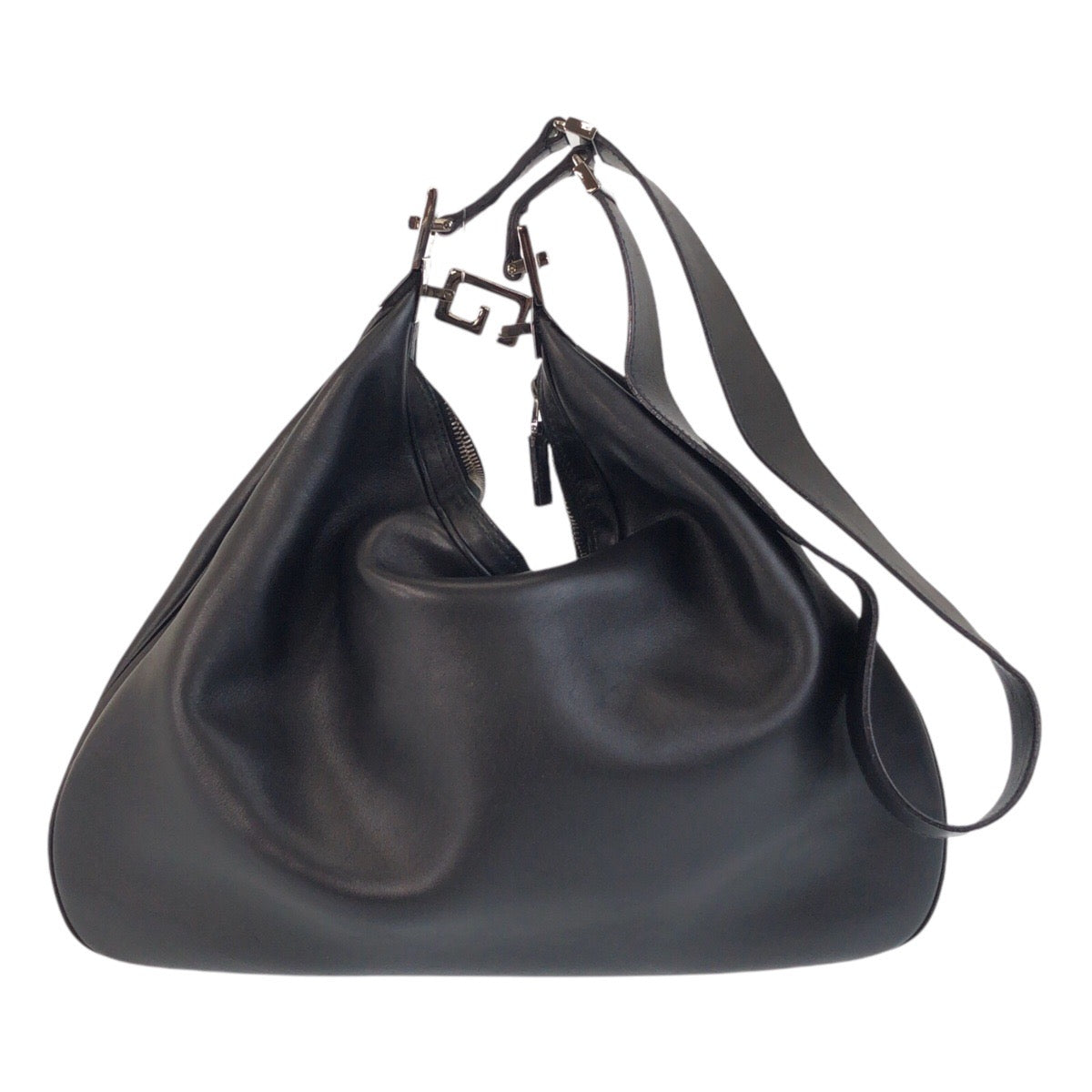 17085
GUCCI グッチ ブラック 黒 シルバー金具 レザー 001-3341 ショルダーバッグ  レディース ABP46