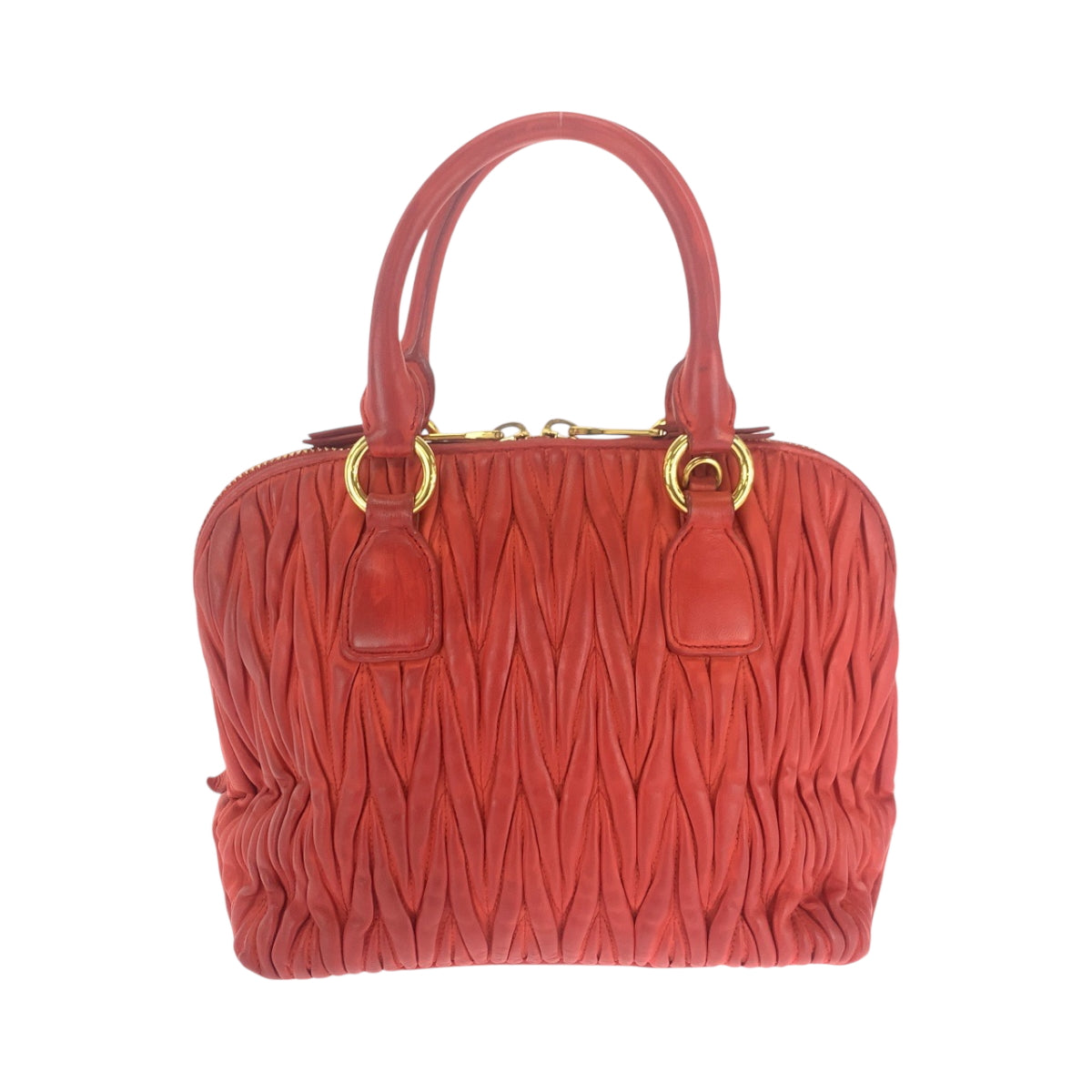 17090
Miu Miu ミュウ ミュウ マテラッセ オレンジ ゴールド金具 レザー 5BB097 ショルダーバッグ ハンドバッグ 2way  レディース AB52