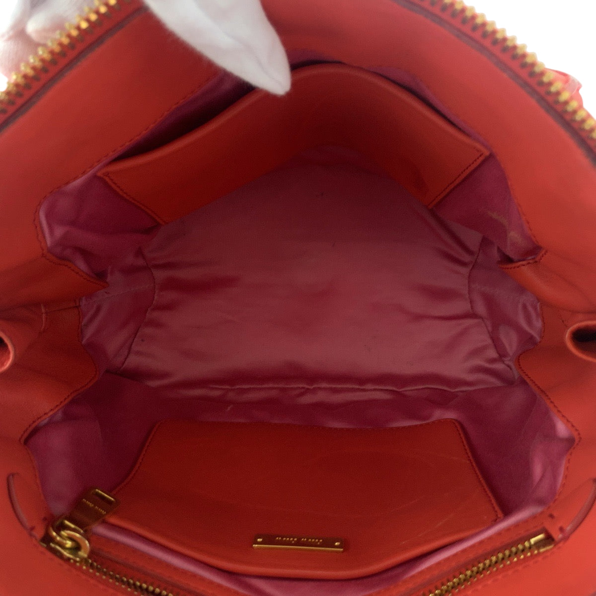 17090
Miu Miu ミュウ ミュウ マテラッセ オレンジ ゴールド金具 レザー 5BB097 ショルダーバッグ ハンドバッグ 2way  レディース AB52