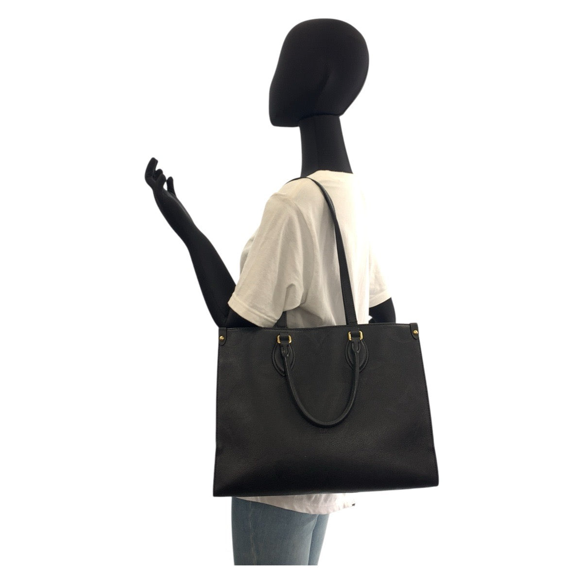 17094
LOUIS VUITTON ルイヴィトン アンプラント オンザゴーMM ノワール ブラック 黒 ゴールド金具 レザー M45595 トートバッグ ショルダーバッグ  レディース ABP200