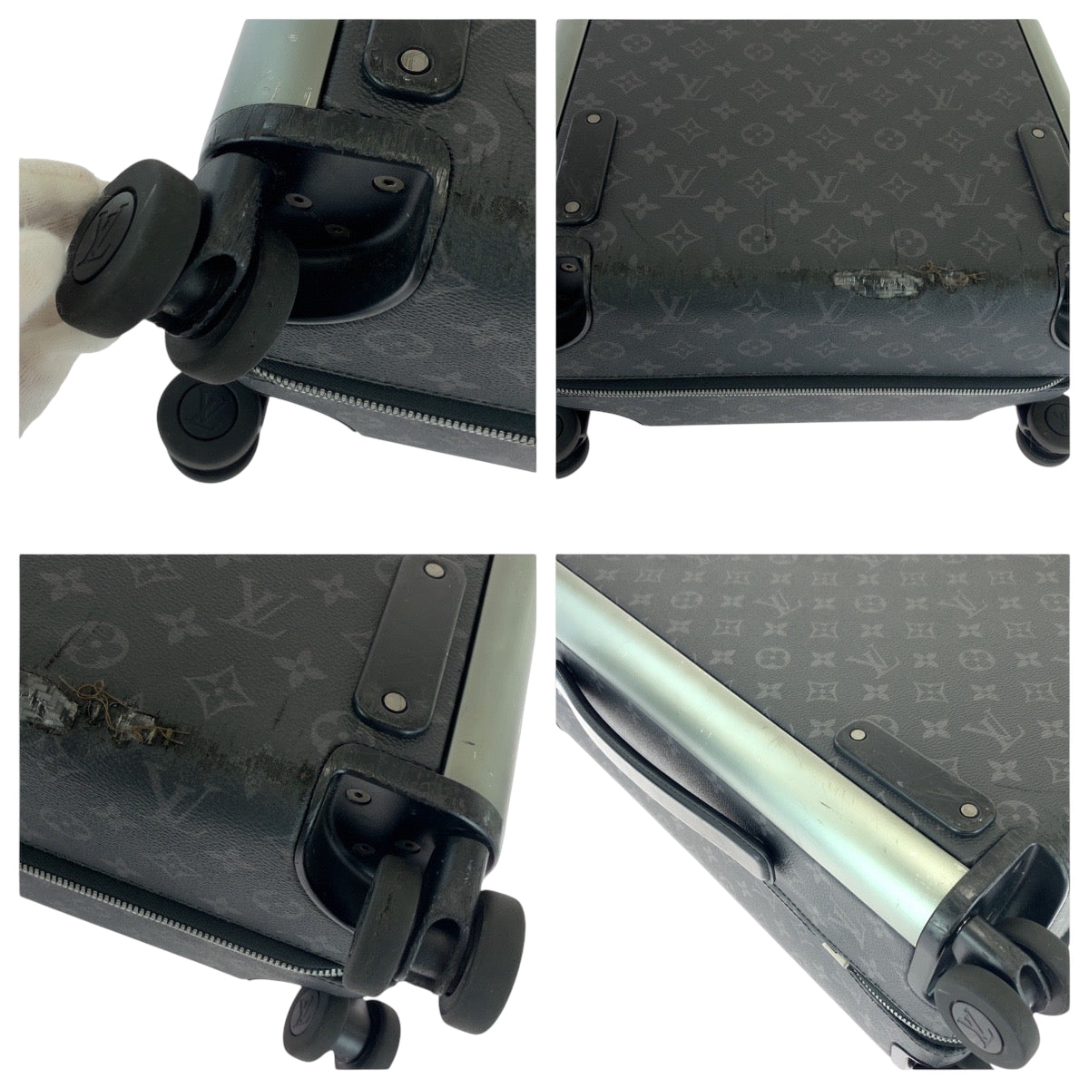 17095
LOUIS VUITTON ルイヴィトン モノグラム エクリプス ホライゾン50 ブラック 黒 シルバー金具 PVC M10252 キャリーケース スーツケース  メンズ