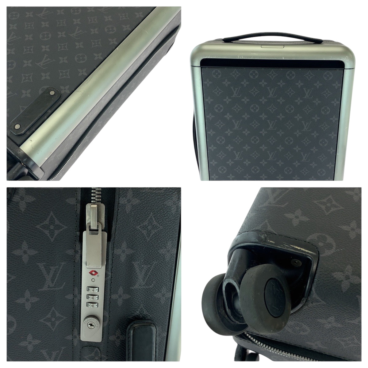 17095
LOUIS VUITTON ルイヴィトン モノグラム エクリプス ホライゾン50 ブラック 黒 シルバー金具 PVC M10252 キャリーケース スーツケース  メンズ