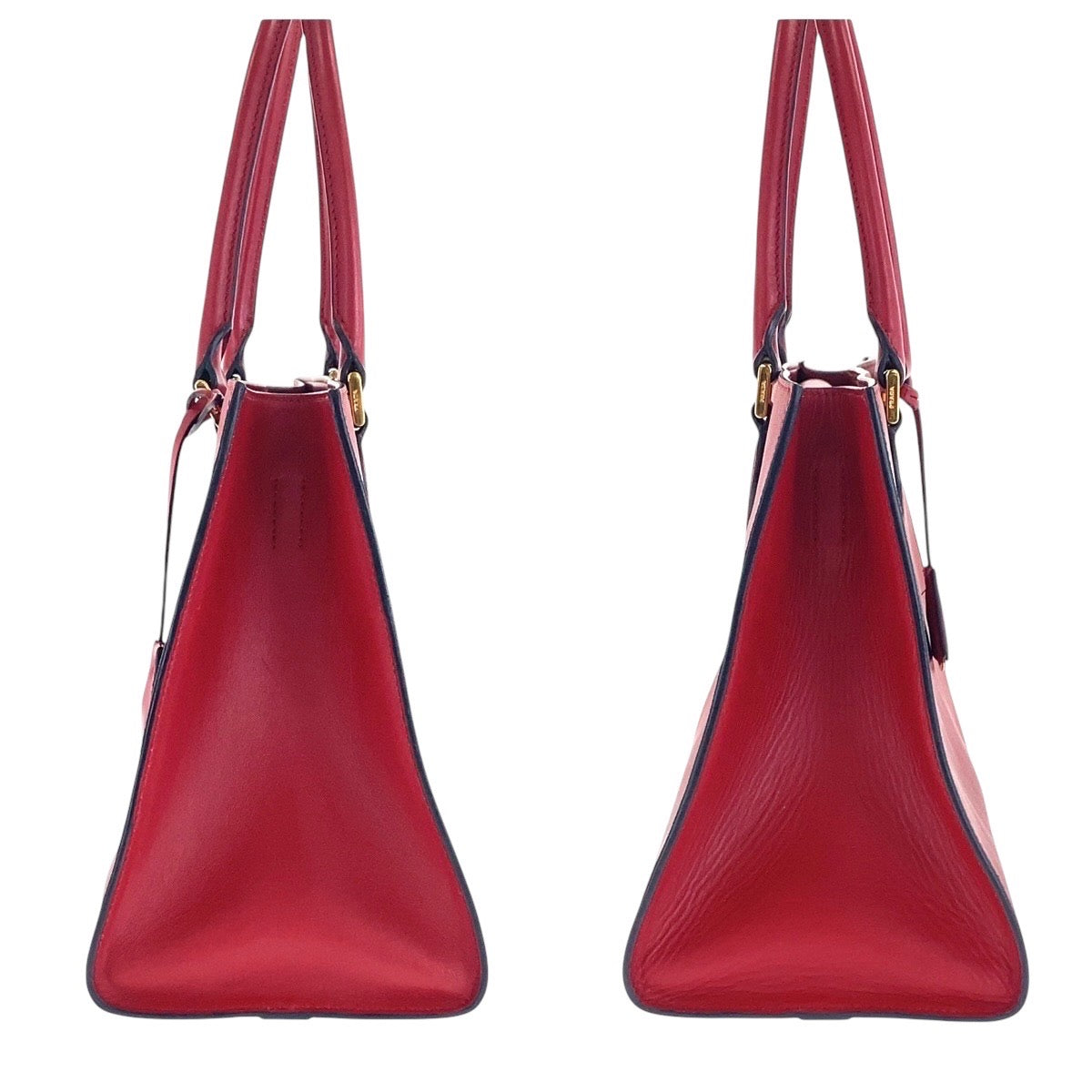 17096
PRADA プラダ サフィアーノ レッド ゴールド金具 レザー トートバッグ ハンドバッグ レディース A72