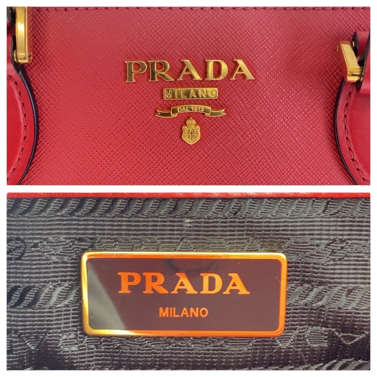 17096
PRADA プラダ サフィアーノ レッド ゴールド金具 レザー トートバッグ ハンドバッグ レディース A72