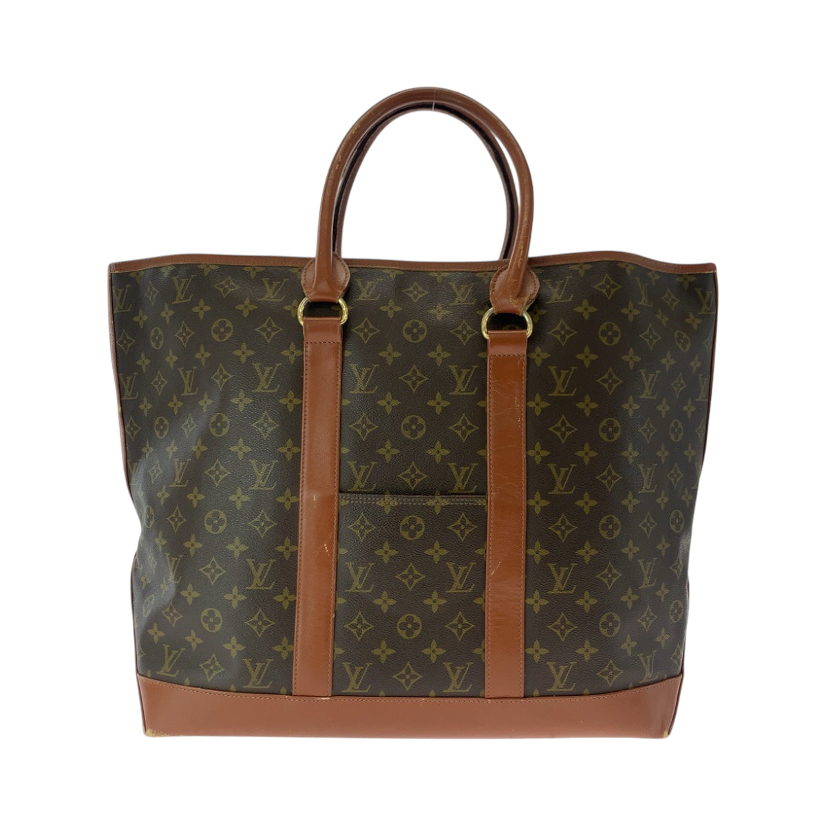 17097
LOUIS VUITTON ルイヴィトン モノグラム サックウィークエンドGM ブラウン ゴールド金具 PVC M42420 トートバッグ ショルダーバッグ  メンズ AB43