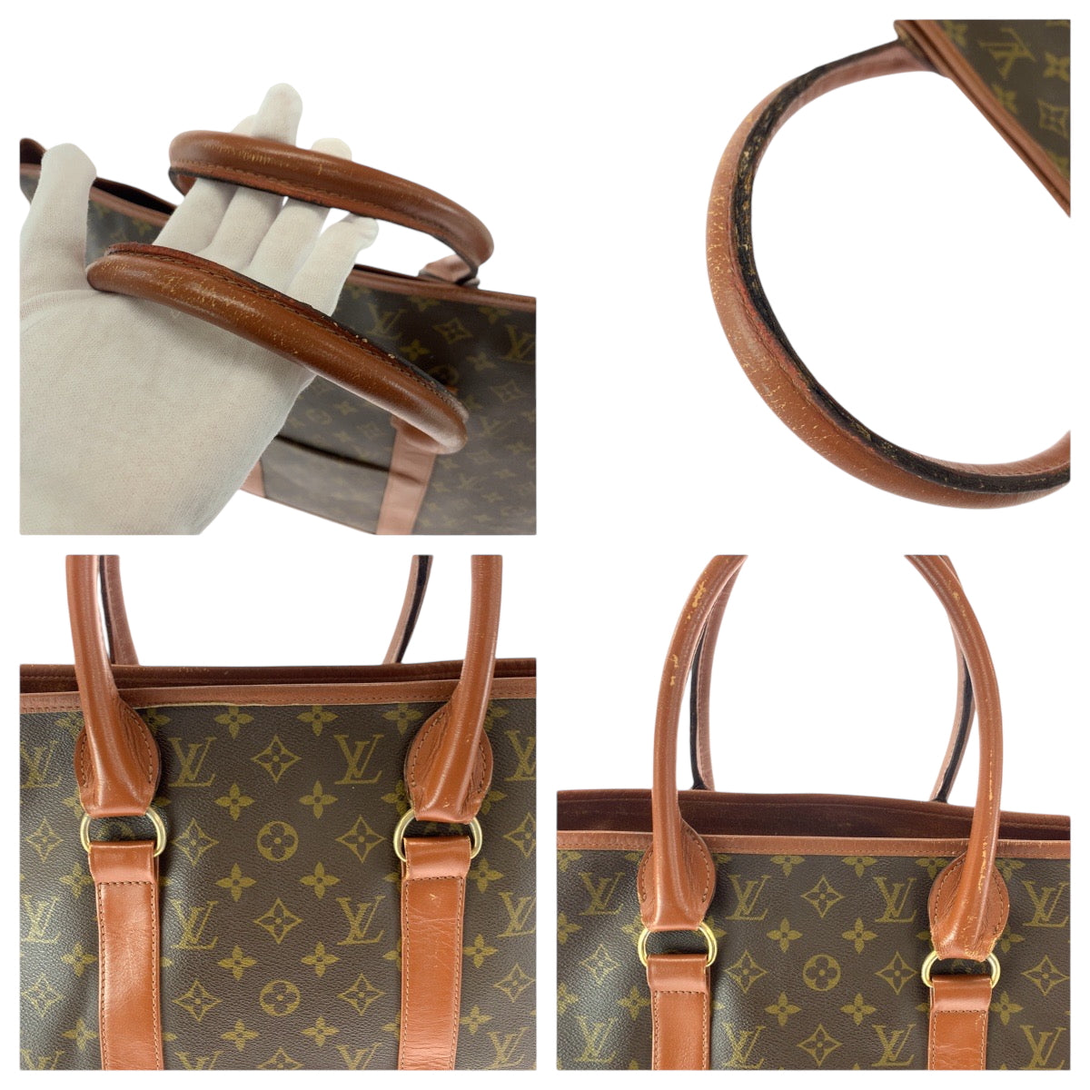 17097
LOUIS VUITTON ルイヴィトン モノグラム サックウィークエンドGM ブラウン ゴールド金具 PVC M42420 トートバッグ ショルダーバッグ  メンズ AB43