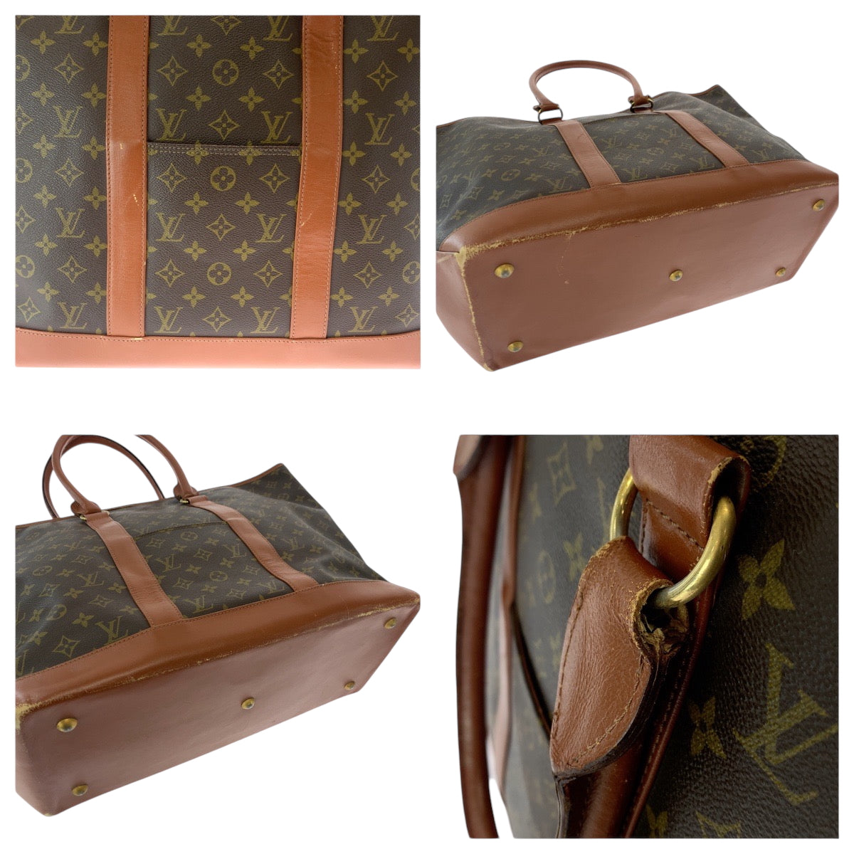 17097
LOUIS VUITTON ルイヴィトン モノグラム サックウィークエンドGM ブラウン ゴールド金具 PVC M42420 トートバッグ ショルダーバッグ  メンズ AB43