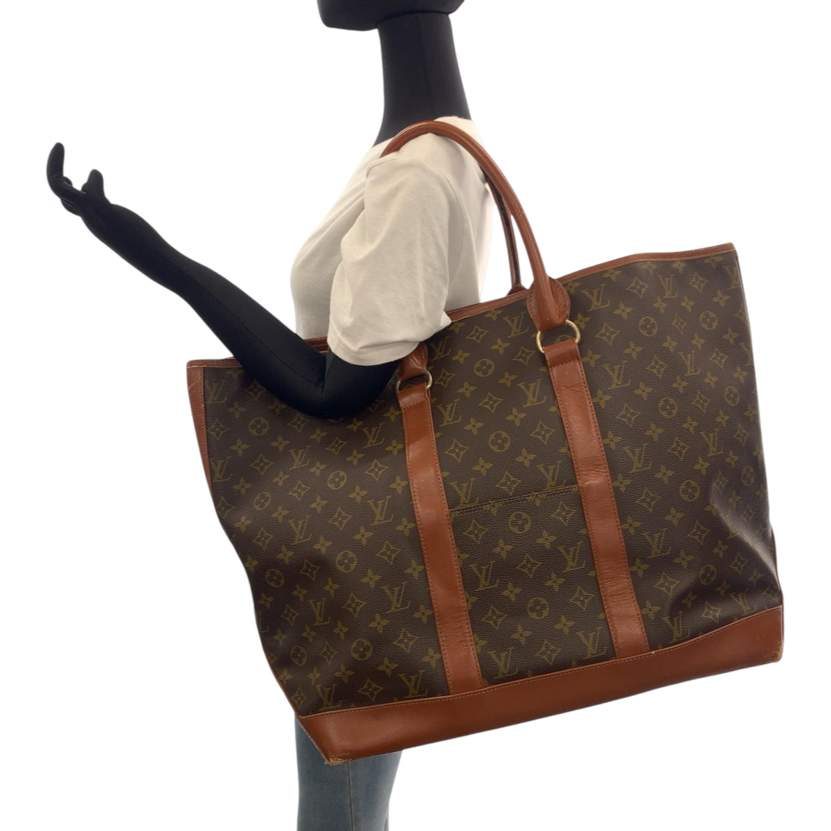 17097
LOUIS VUITTON ルイヴィトン モノグラム サックウィークエンドGM ブラウン ゴールド金具 PVC M42420 トートバッグ ショルダーバッグ  メンズ AB43