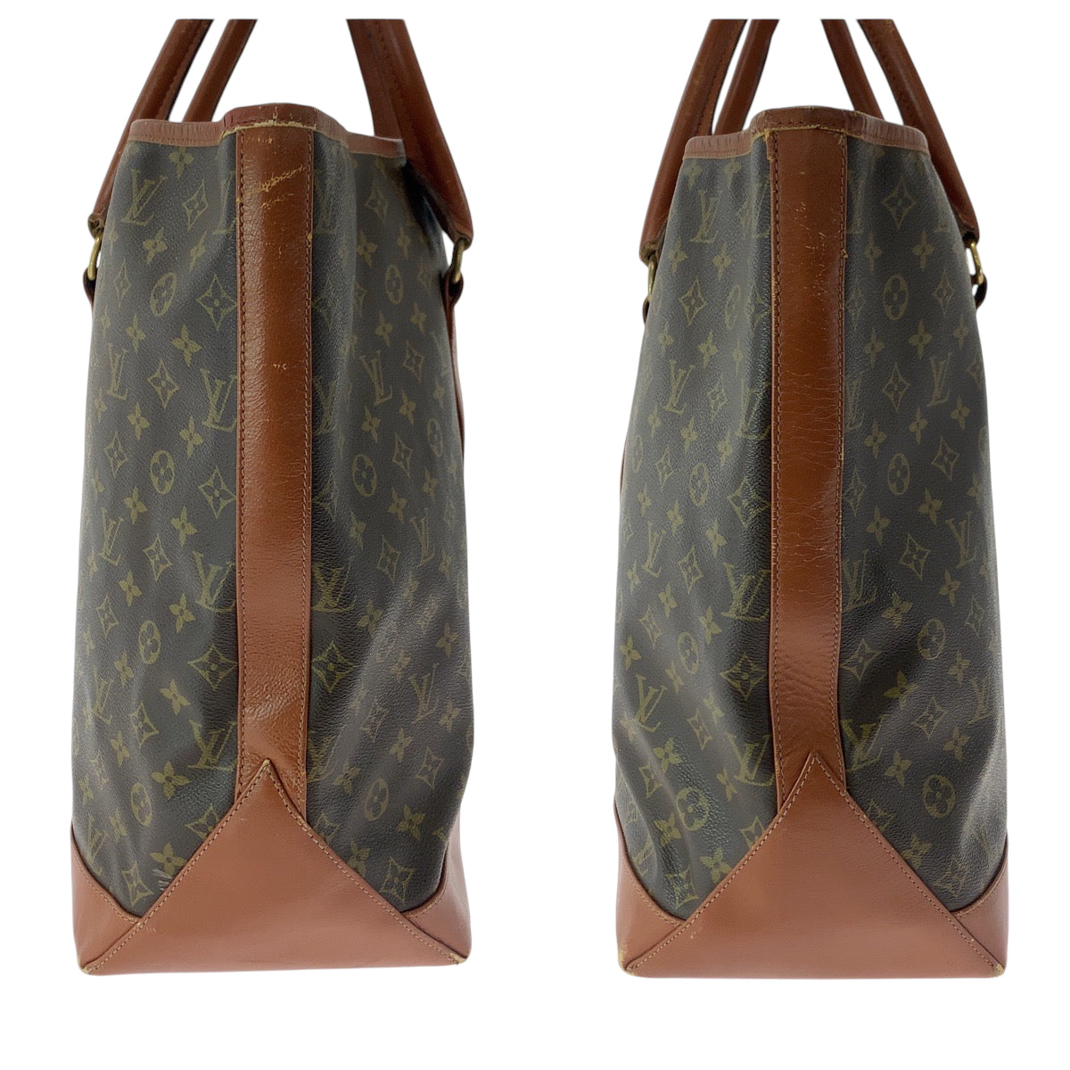 17097
LOUIS VUITTON ルイヴィトン モノグラム サックウィークエンドGM ブラウン ゴールド金具 PVC M42420 トートバッグ ショルダーバッグ  メンズ AB43
