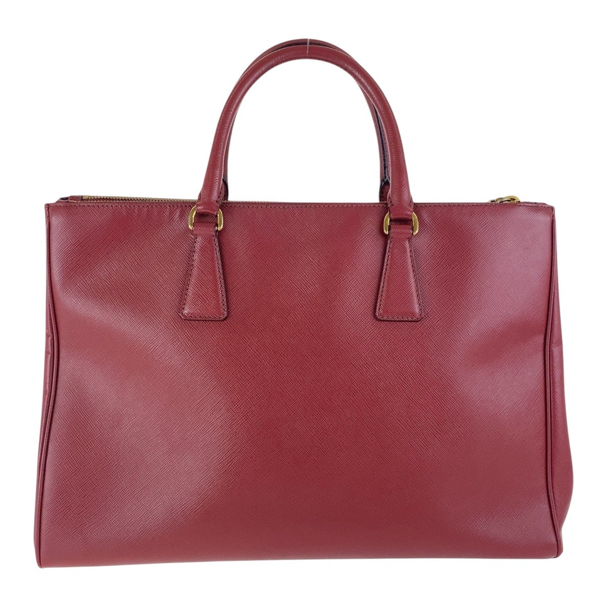 17098
PRADA プラダ ガレリア サフィアーノ 三角ロゴプレート レッド ゴールド金具 レザー トートバッグ ハンドバッグ レディース AB66