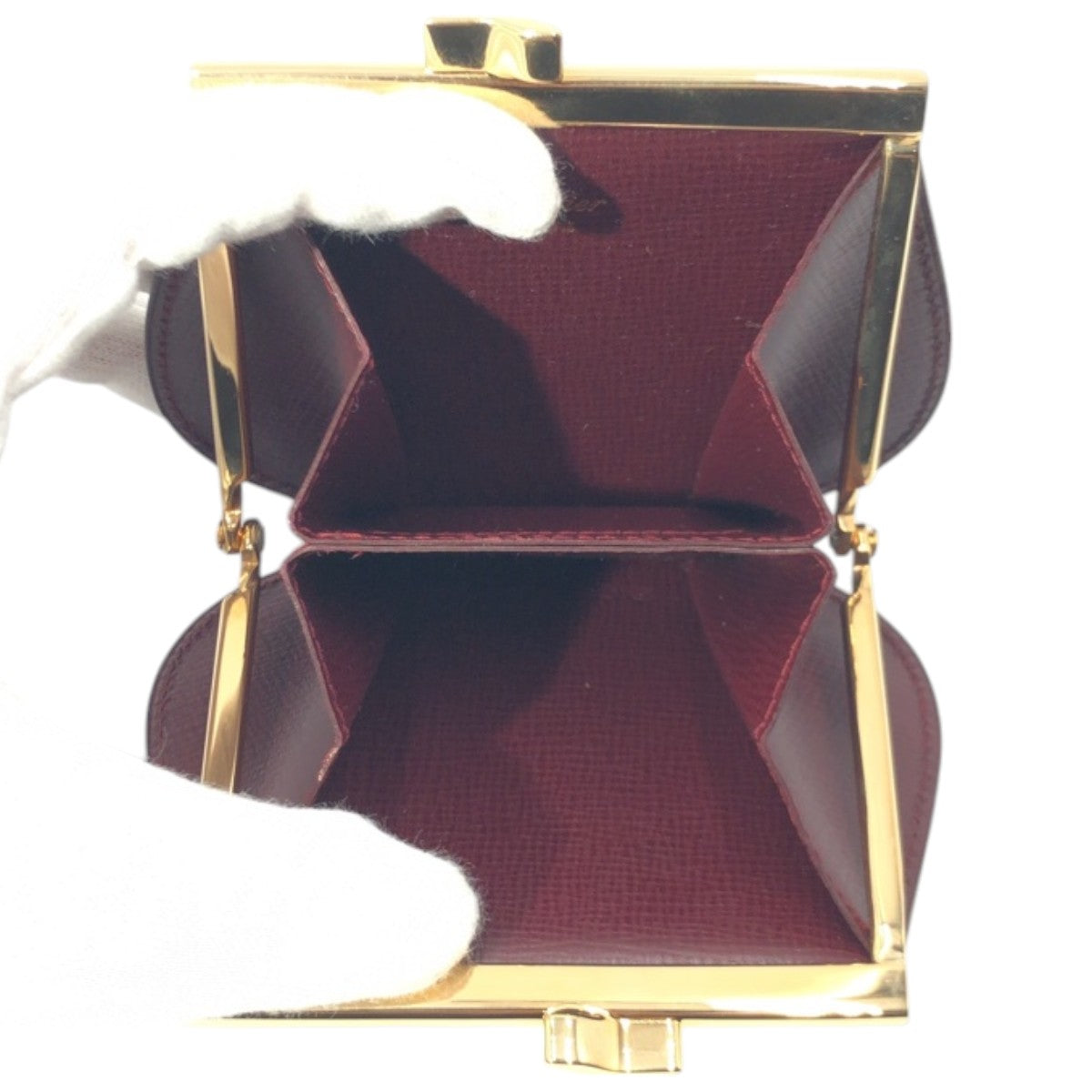 17100
CARTIER カルティエ マストライン レッド ワインレッド ゴールド レザー コインケース 小銭入れ  レディース A16