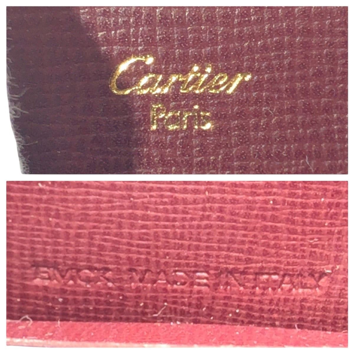 17100
CARTIER カルティエ マストライン レッド ワインレッド ゴールド レザー コインケース 小銭入れ  レディース A16