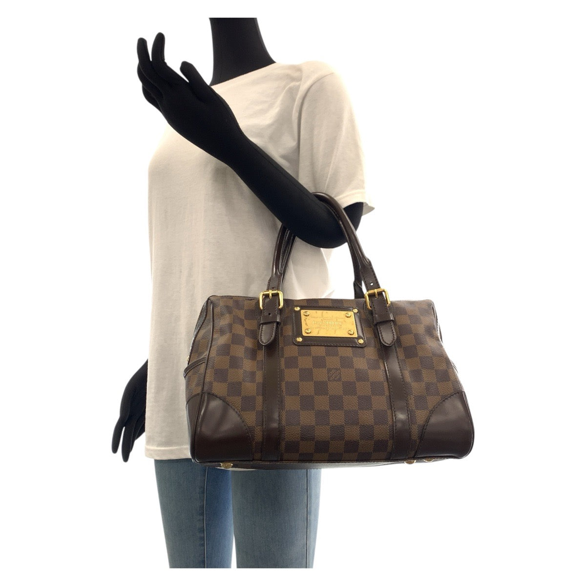 17102
LOUIS VUITTON ルイヴィトン ダミエ バークレー ブラウン ゴールド金具 PVC / レザー N52000 ハンドバッグ ミニボストンバッグ  レディース