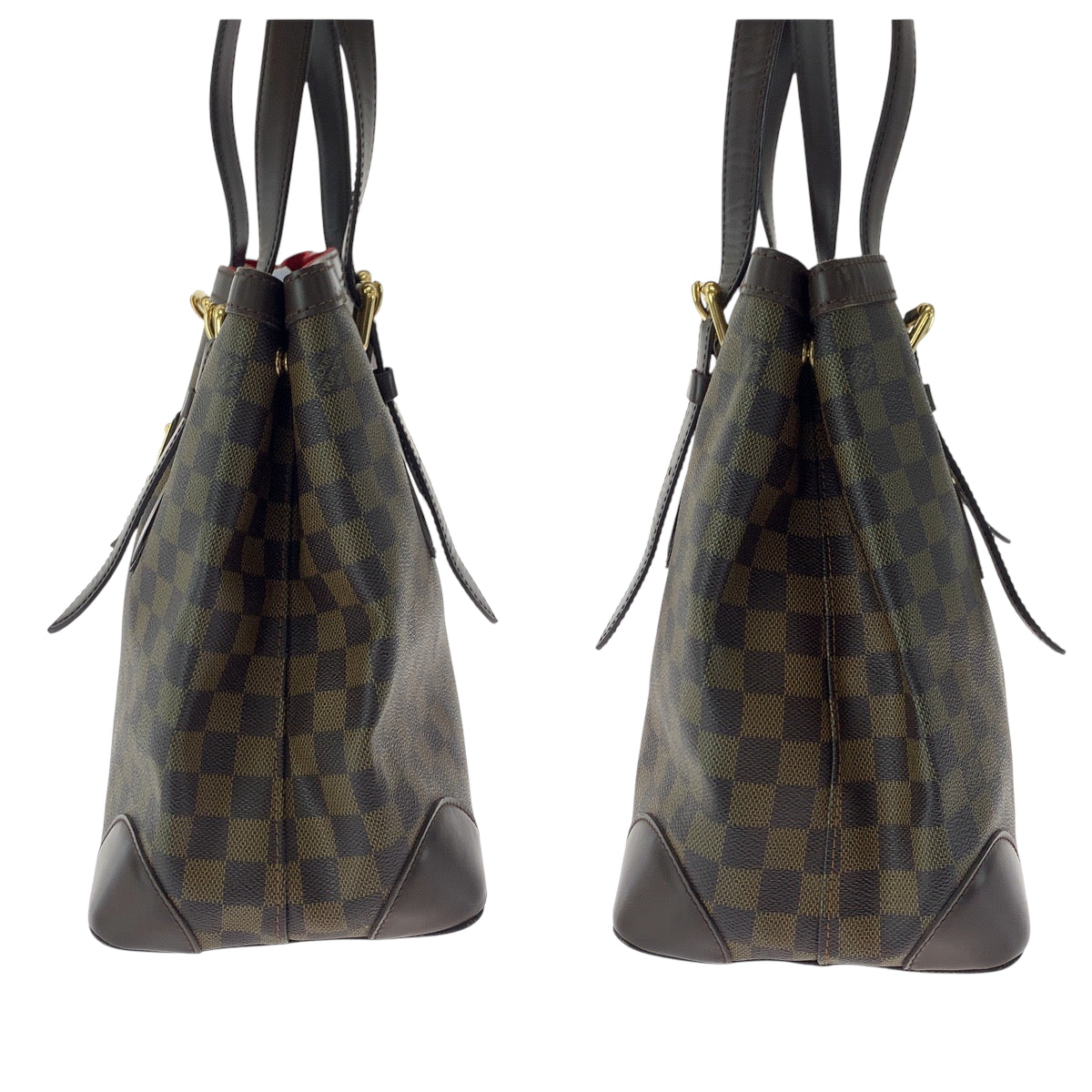 17103
LOUIS VUITTON ルイヴィトン ダミエ ハムステッドMM ブラウン ゴールド金具 PVC N51204 トートバッグ ショルダーバッグ  レディース