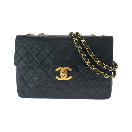 17107
CHANEL シャネル ヴィンテージ デカマトラッセ ココマーク ターンロック ブラック 黒 ゴールド金具 ラムスキン チェーンショルダーバッグ 肩掛け  レディース ABP350