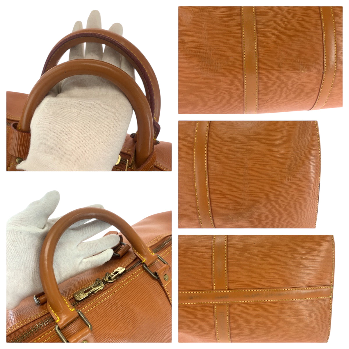 17110
LOUIS VUITTON ルイヴィトン エピ キーポル50 男女兼用 ブラウン ゴールド金具 エピレザー M42968 ボストンバッグ ハンドバッグ  メンズ