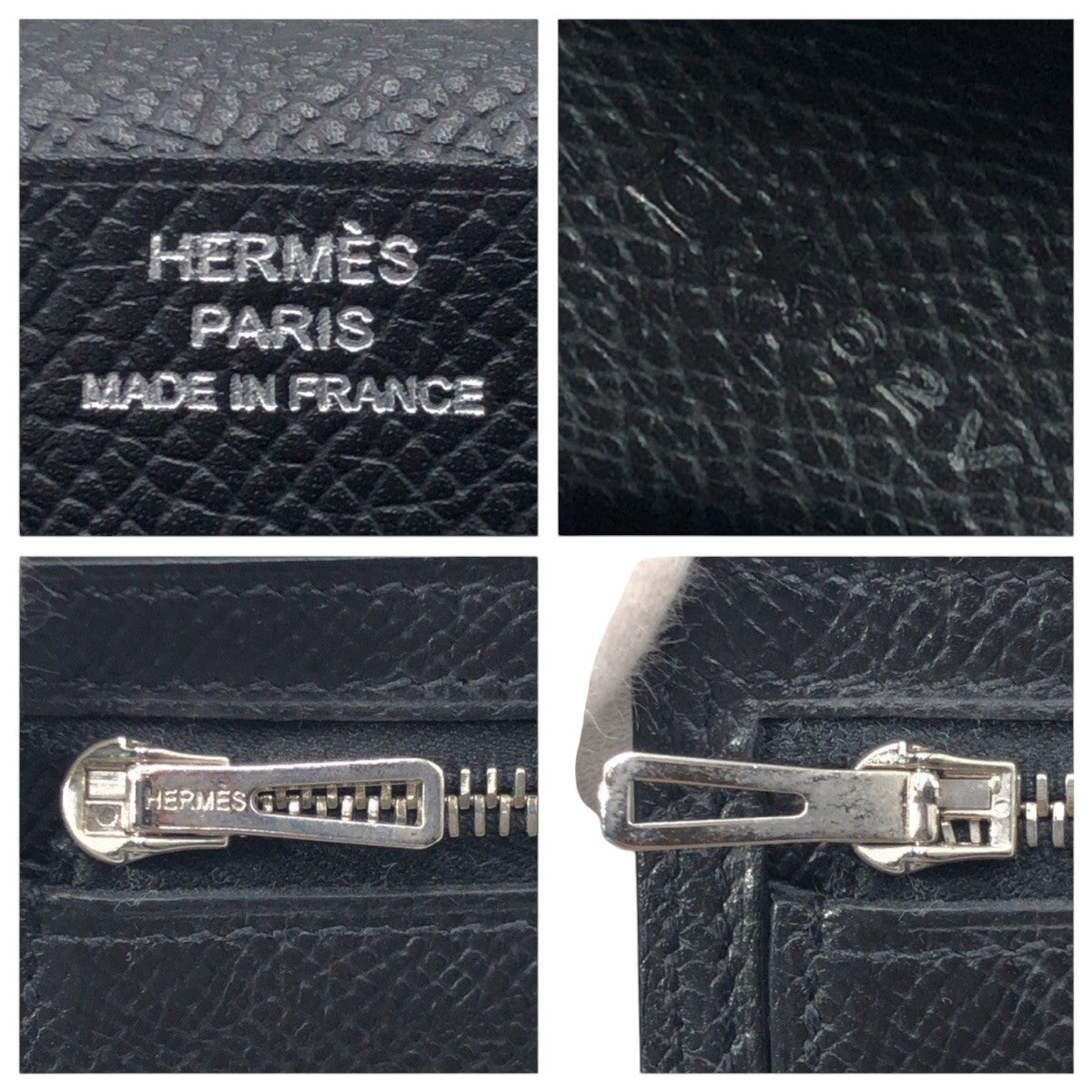 17112
HERMES エルメス べアン スフレ ブラック 黒 ヴォーエプソン 長財布 ロングウォレット 男女兼用 Q□★刻印  メンズ
