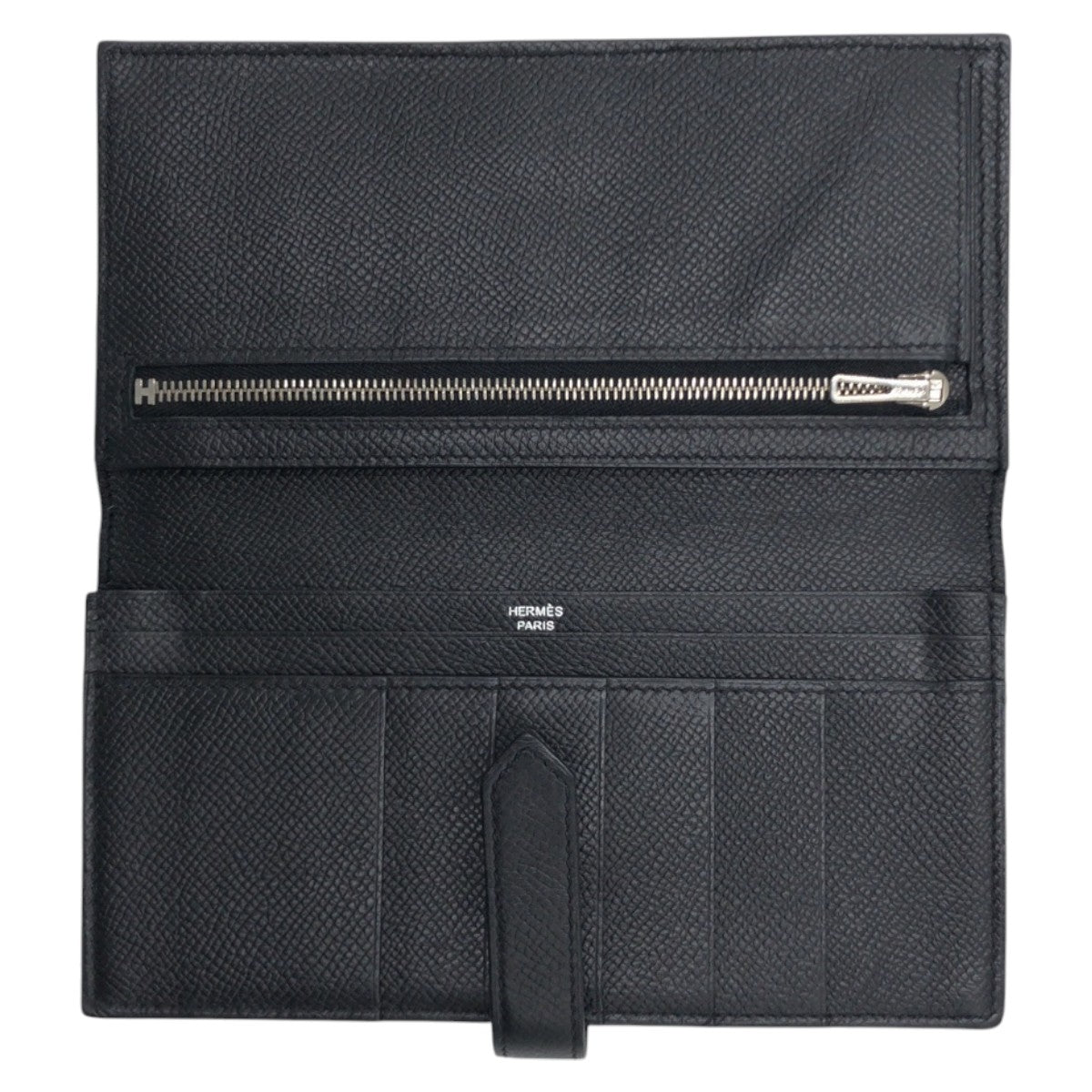 17112
HERMES エルメス べアン スフレ ブラック 黒 ヴォーエプソン 長財布 ロングウォレット 男女兼用 Q□★刻印  メンズ
