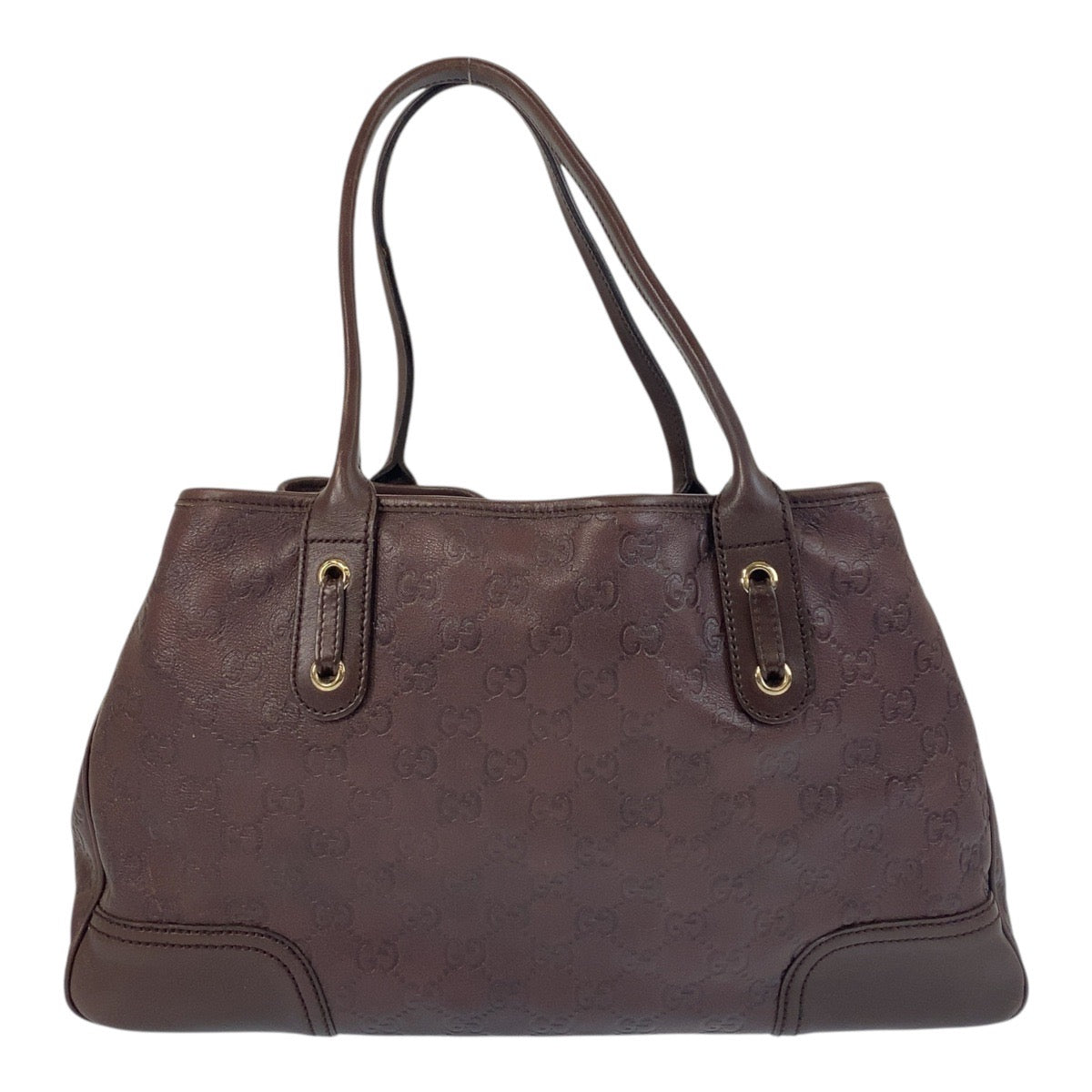 17113
GUCCI グッチ グッチシマ プリンシー ブラウン ゴールド金具 レザー 163805 トートバッグ ショルダーバッグ  レディース
