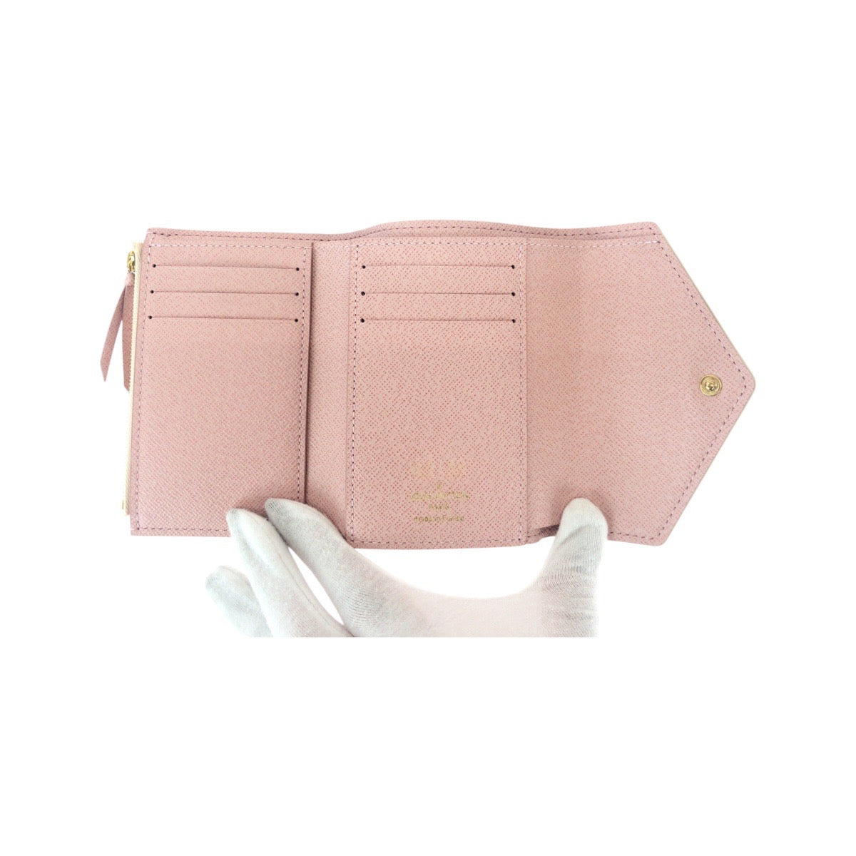 17114
LOUIS VUITTON ルイヴィトン ダミエアズール ポルトフォイユ ヴィクトリーヌ ベージュ アイボリー ゴールド金具 PVC N64022 三つ折り財布 折財布 コンパクトウォレット  レディース A40