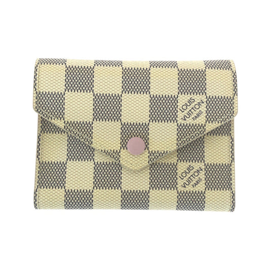 17114
LOUIS VUITTON ルイヴィトン ダミエアズール ポルトフォイユ ヴィクトリーヌ ベージュ アイボリー ゴールド金具 PVC N64022 三つ折り財布 折財布 コンパクトウォレット  レディース A40