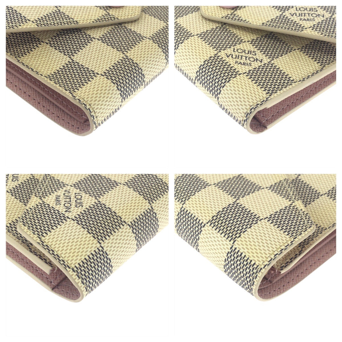 17114
LOUIS VUITTON ルイヴィトン ダミエアズール ポルトフォイユ ヴィクトリーヌ ベージュ アイボリー ゴールド金具 PVC N64022 三つ折り財布 折財布 コンパクトウォレット  レディース A40