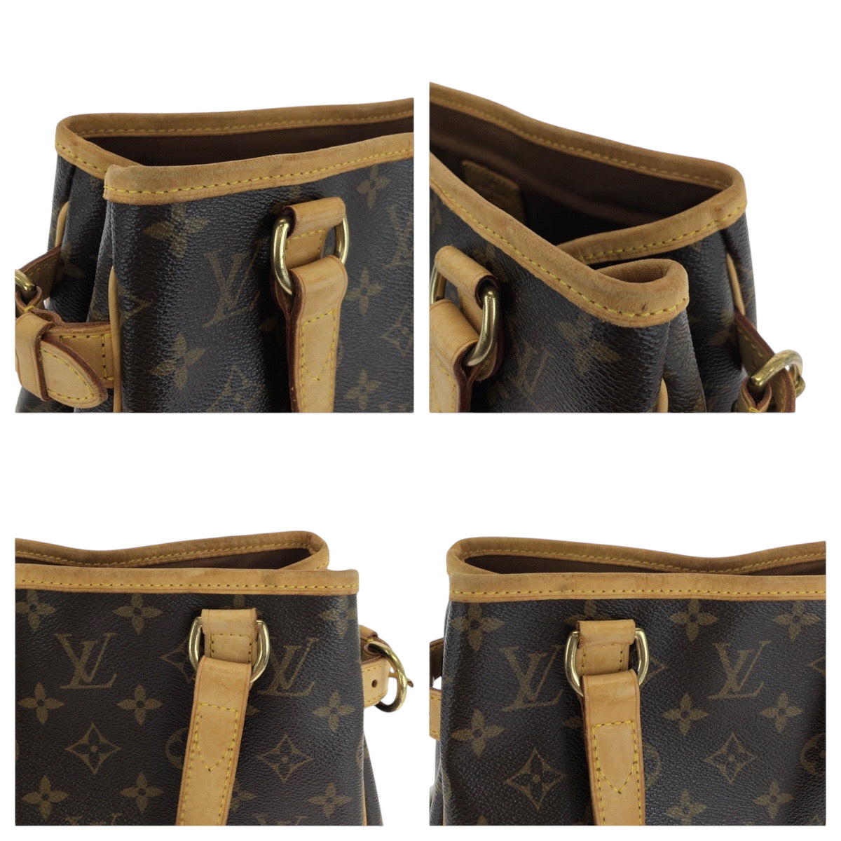 17115
LOUIS VUITTON ルイヴィトン モノグラム バティニョール ブラウン ゴールド金具 PVC M51156 ハンドバッグ トートバッグ レディース AB59