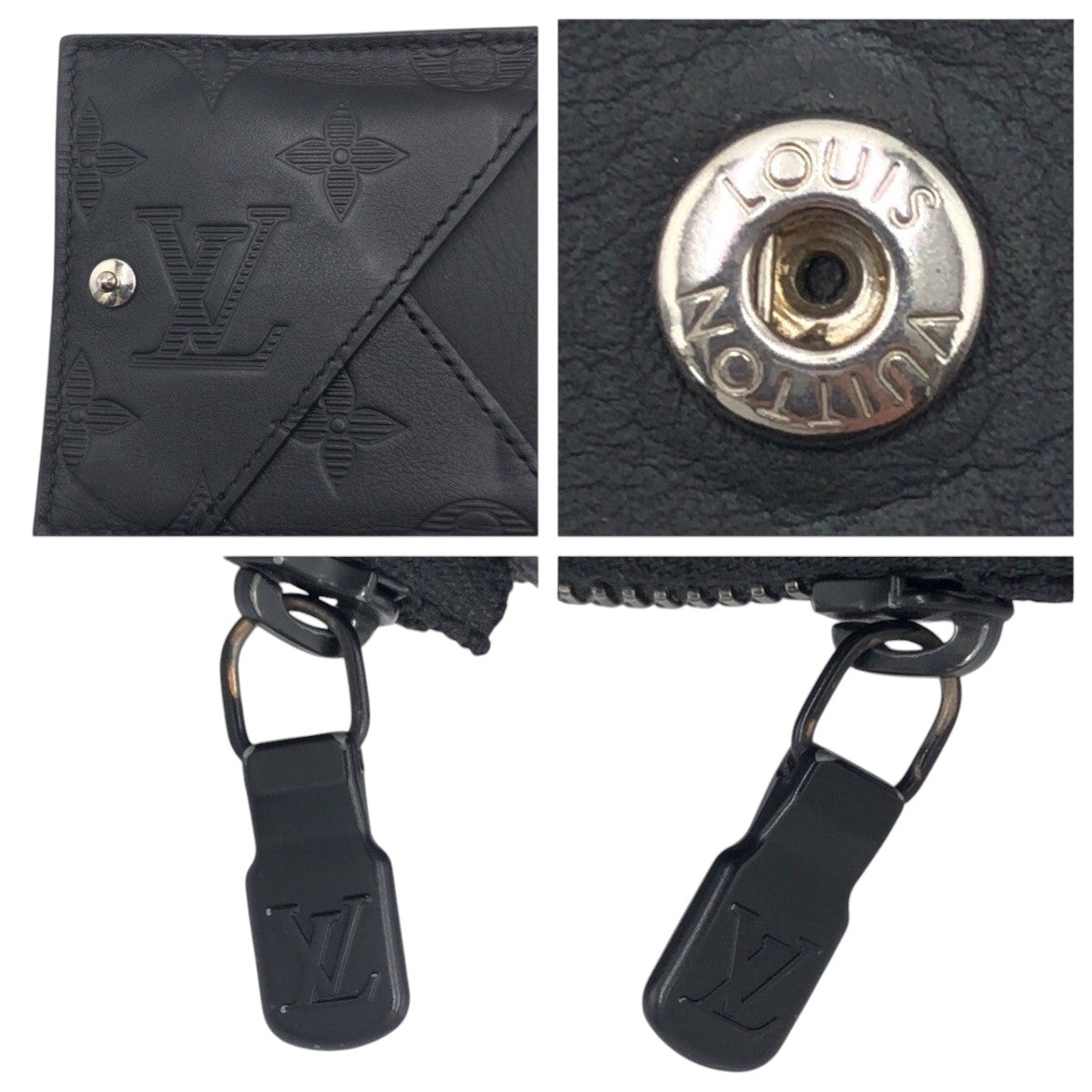 17116
LOUIS VUITTON ルイヴィトン モノグラム ハイブリッドウォレット ブラック 黒 レザー M82526 コインケース 小銭入れ コンパクトウォレット  メンズ AB39