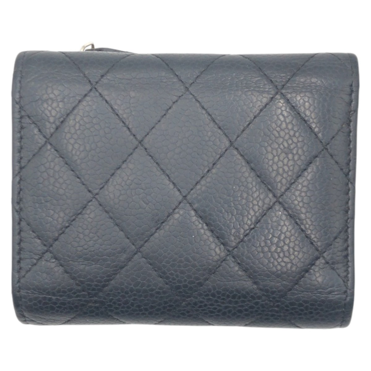 17118
CHANEL シャネル マトラッセ ココマーク ブラック 黒 キャビアスキン 三つ折り財布 折り財布 コンパクトウォレット  レディース