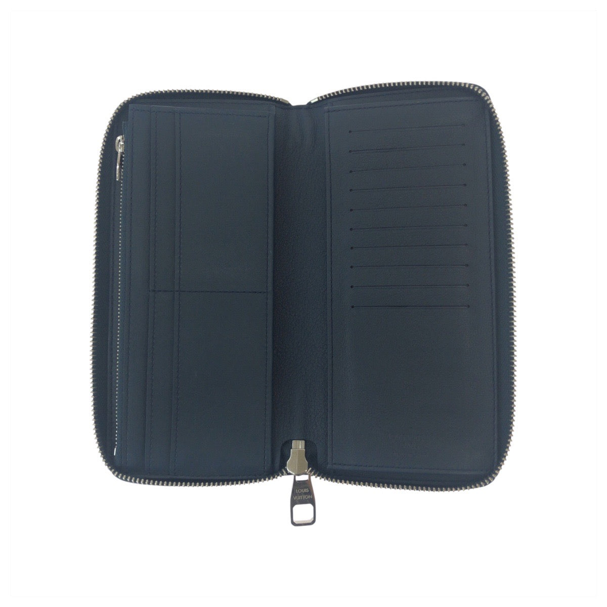 17119
LOUIS VUITTON ルイヴィトン トリヨン ジッピーウォレット ヴェルティカル ネイビー 紺 シルバー金具 レザー M58865 長財布 ロングウォレット  メンズ A65