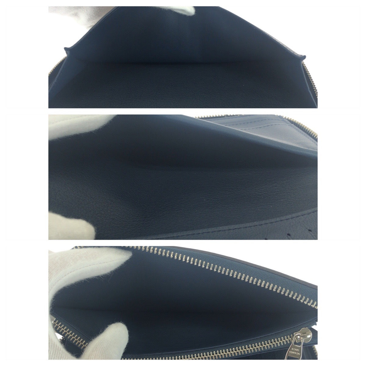 17119
LOUIS VUITTON ルイヴィトン トリヨン ジッピーウォレット ヴェルティカル ネイビー 紺 シルバー金具 レザー M58865 長財布 ロングウォレット  メンズ A65