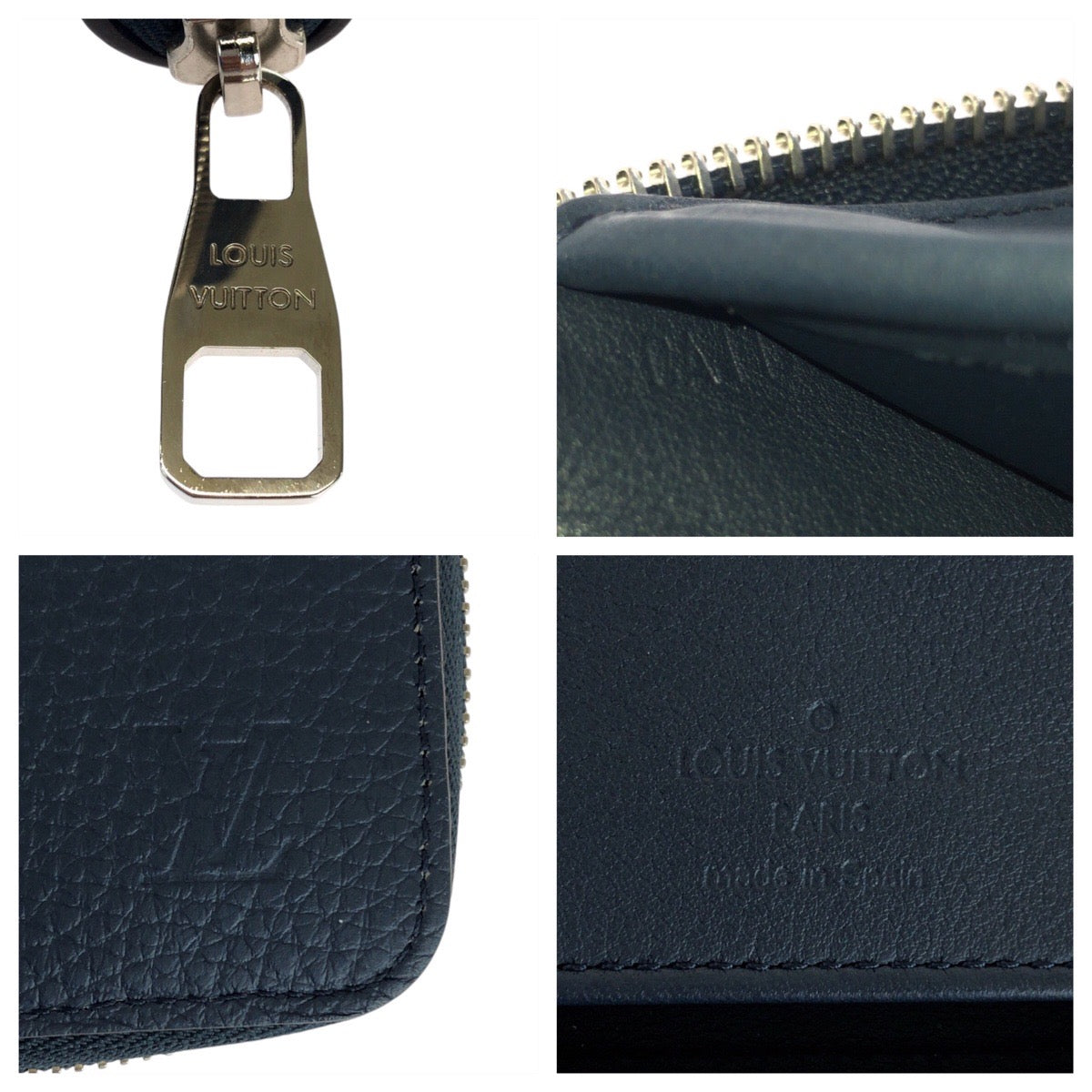 17119
LOUIS VUITTON ルイヴィトン トリヨン ジッピーウォレット ヴェルティカル ネイビー 紺 シルバー金具 レザー M58865 長財布 ロングウォレット  メンズ A65