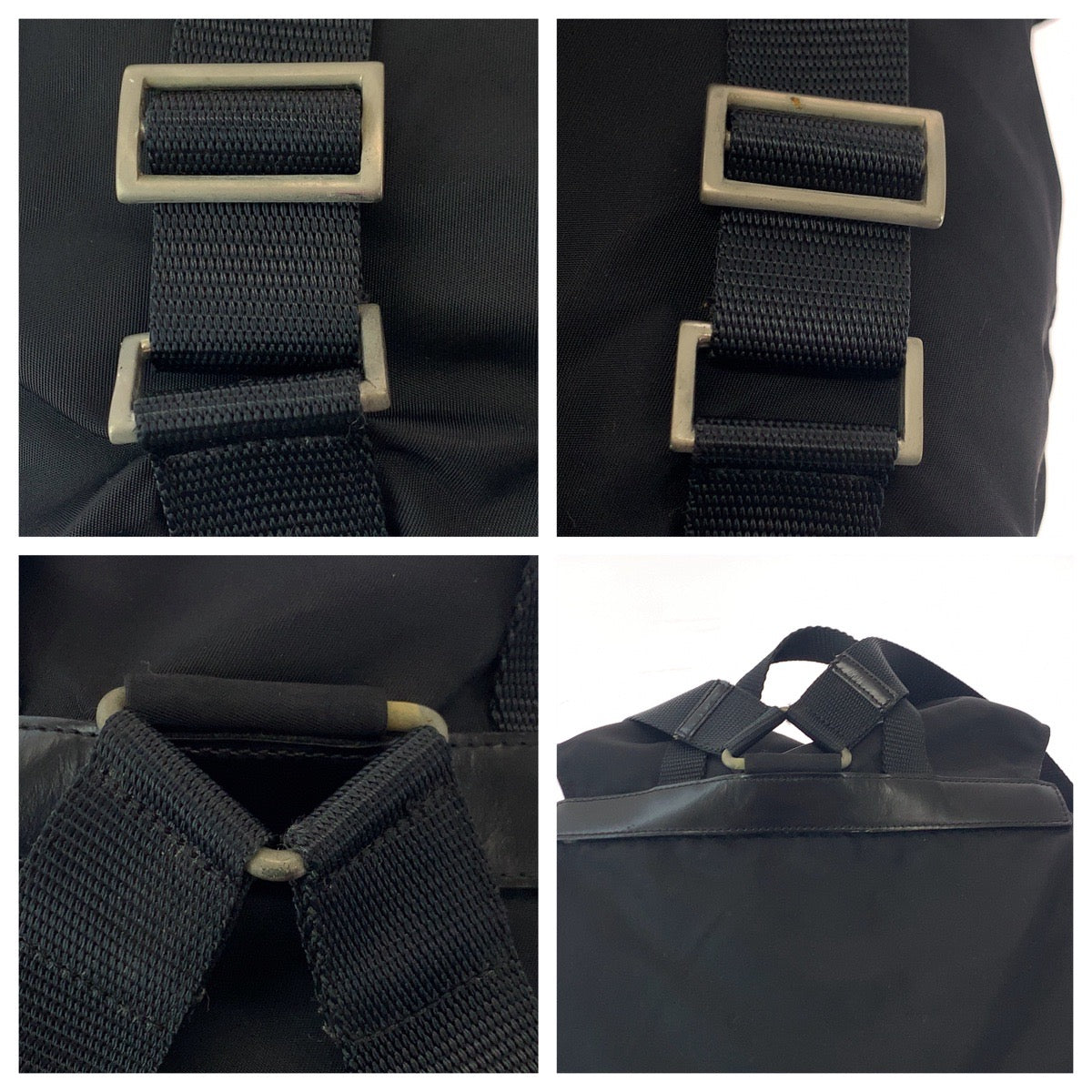 17121
PRADA プラダ テスート 三角ロゴプレート ブラック 黒 シルバー金具 ナイロン リュックサック バックパック  レディース ABP48