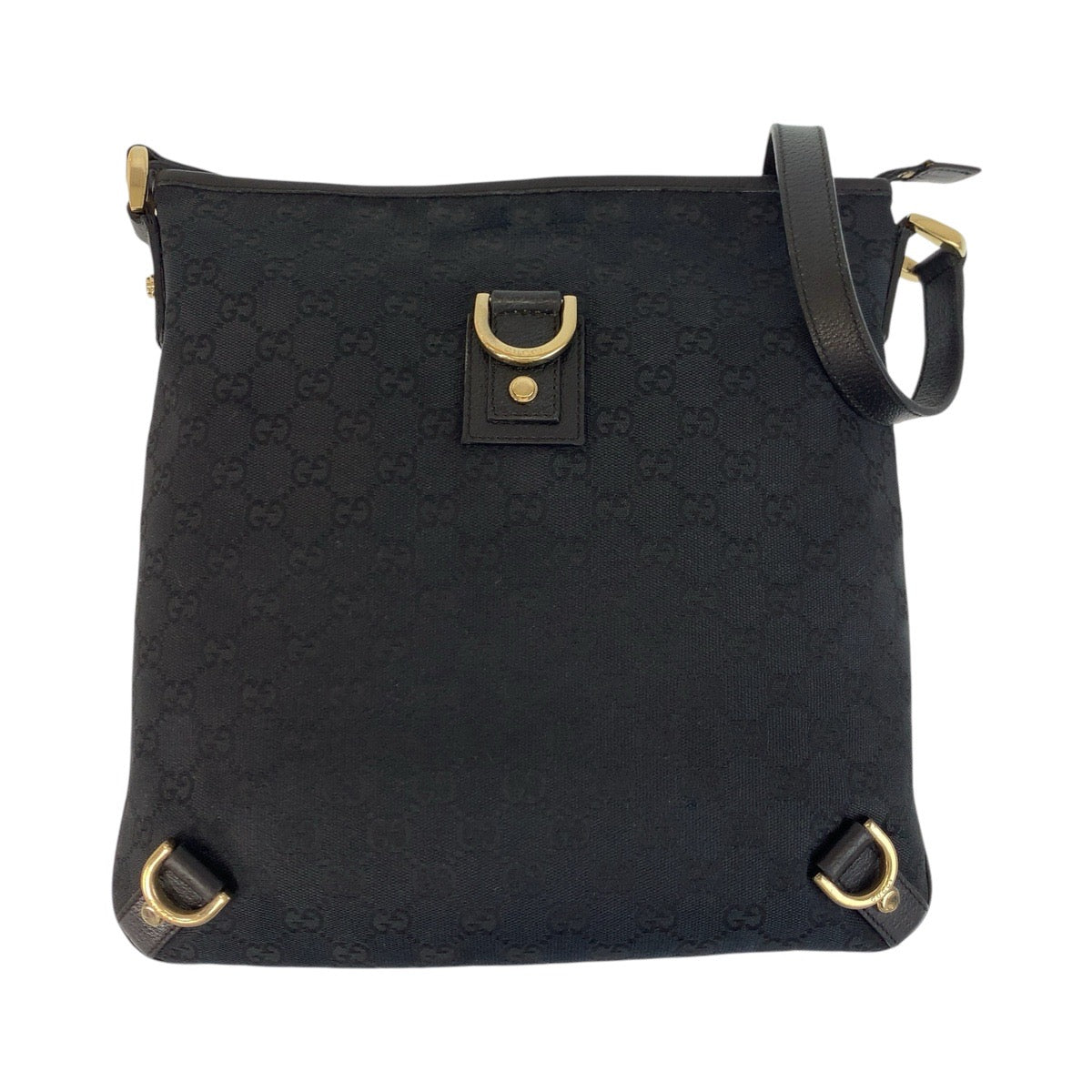 17122
GUCCI グッチ アビー ブラック 黒 ゴールド金具 GGキャンバス / レザー 131326 ショルダーバッグ メッセンジャーバッグ  レディース AB38