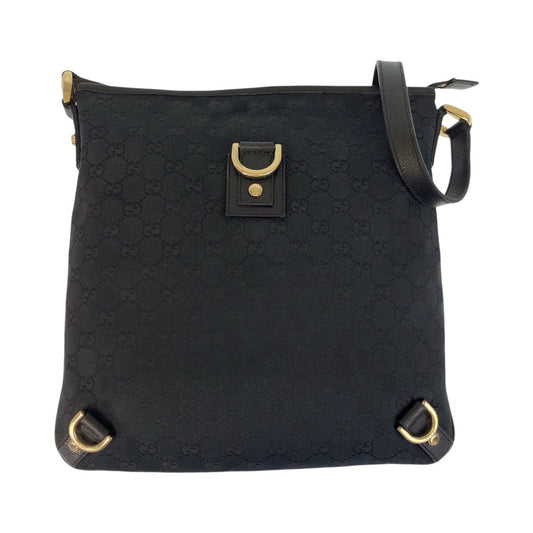 17122
GUCCI グッチ アビー ブラック 黒 ゴールド金具 GGキャンバス / レザー 131326 ショルダーバッグ メッセンジャーバッグ  レディース AB38