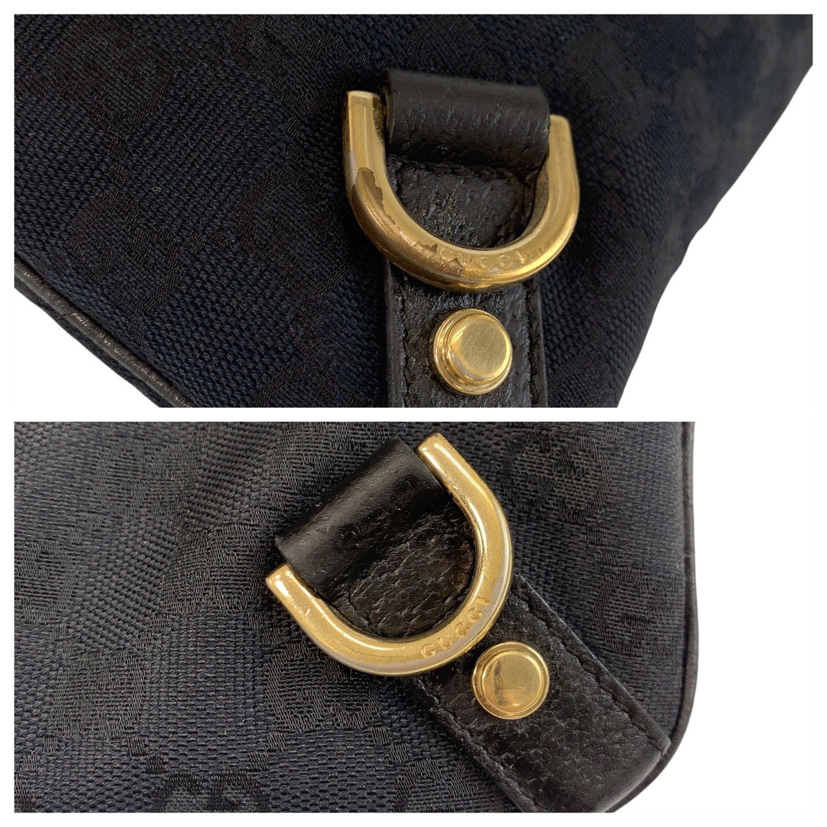 17122
GUCCI グッチ アビー ブラック 黒 ゴールド金具 GGキャンバス / レザー 131326 ショルダーバッグ メッセンジャーバッグ  レディース AB38