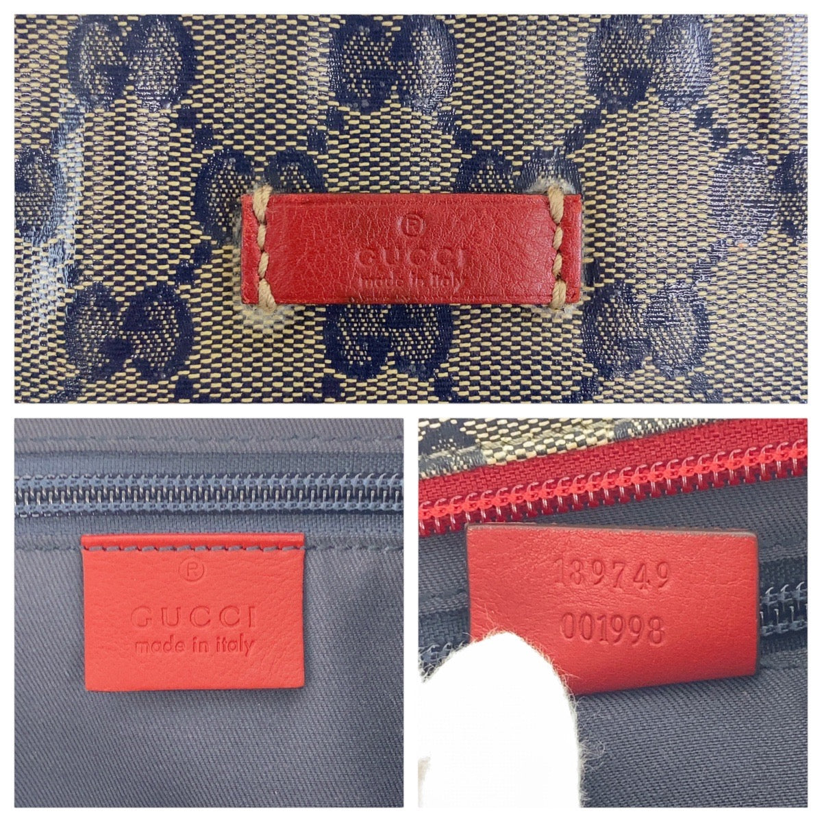 17123
GUCCI グッチ シェリーライン GGクリスタル ネイビー レッド ゴールド金具 コーティングキャンバス 189749 斜め掛け ショルダーバッグ  レディース ABP39