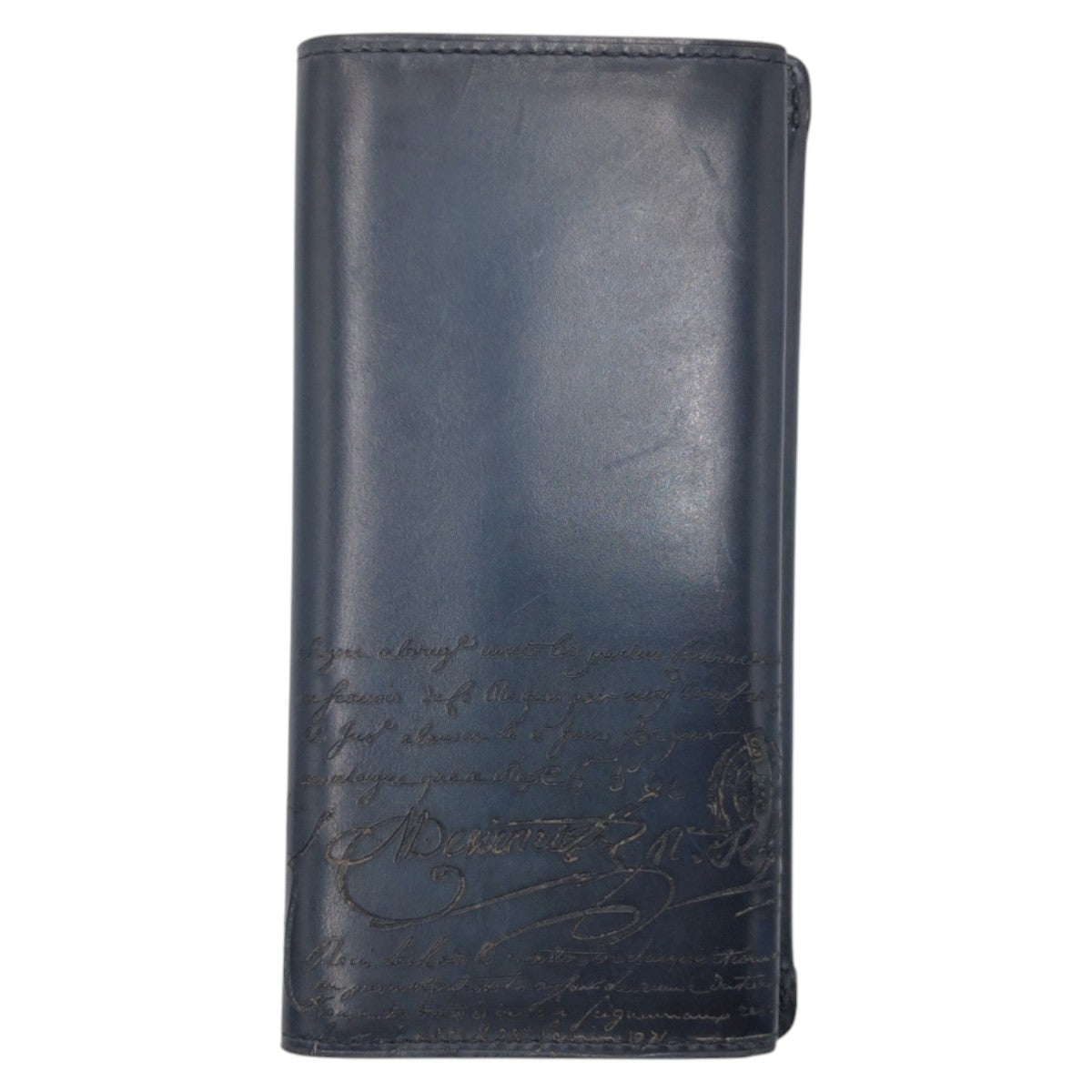 17124
Berluti ベルルッティ スクリット カリグラフィ エスパス エン ウォレット ネイビー レザー E0158 長財布 ロングウォレット  メンズ ABP54