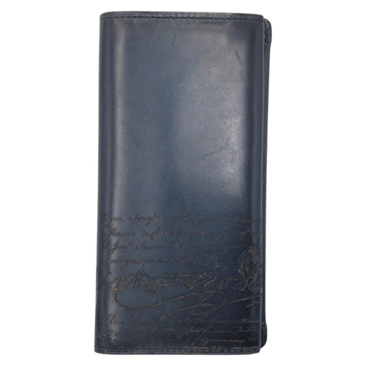 17124
Berluti ベルルッティ スクリット カリグラフィ エスパス エン ウォレット ネイビー レザー E0158 長財布 ロングウォレット  メンズ ABP54