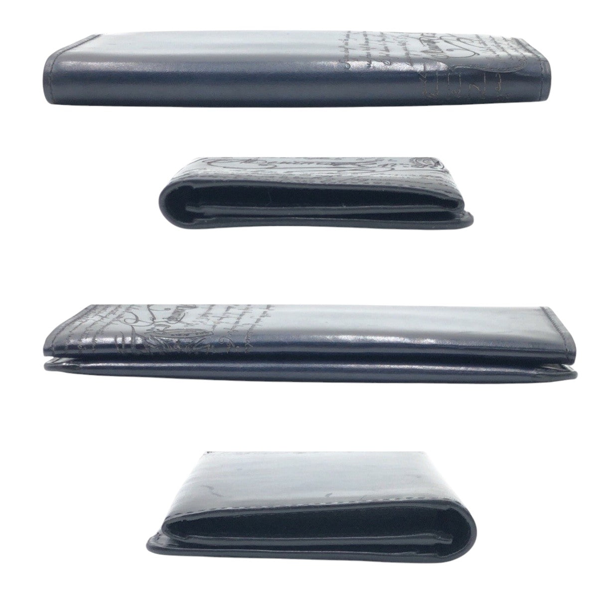 17124
Berluti ベルルッティ スクリット カリグラフィ エスパス エン ウォレット ネイビー レザー E0158 長財布 ロングウォレット  メンズ ABP54