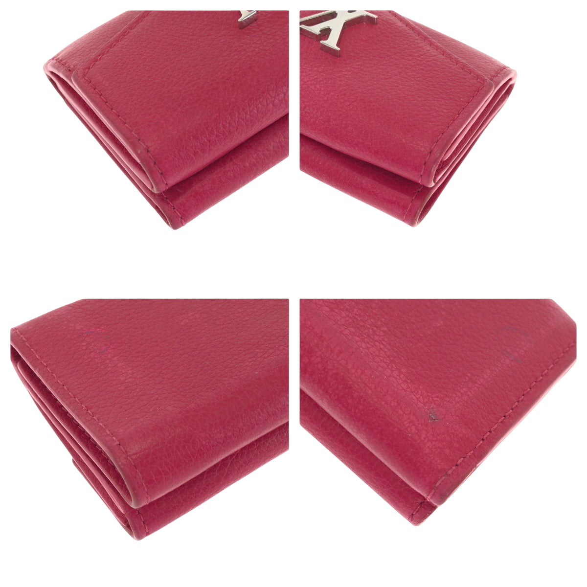 17126
LOUIS VUITTON ルイヴィトン ポルトフォイユ ロック ミニ ピンク シルバー金具 レザー M67858 折財布 コンパクトウォレット  レディース AB27